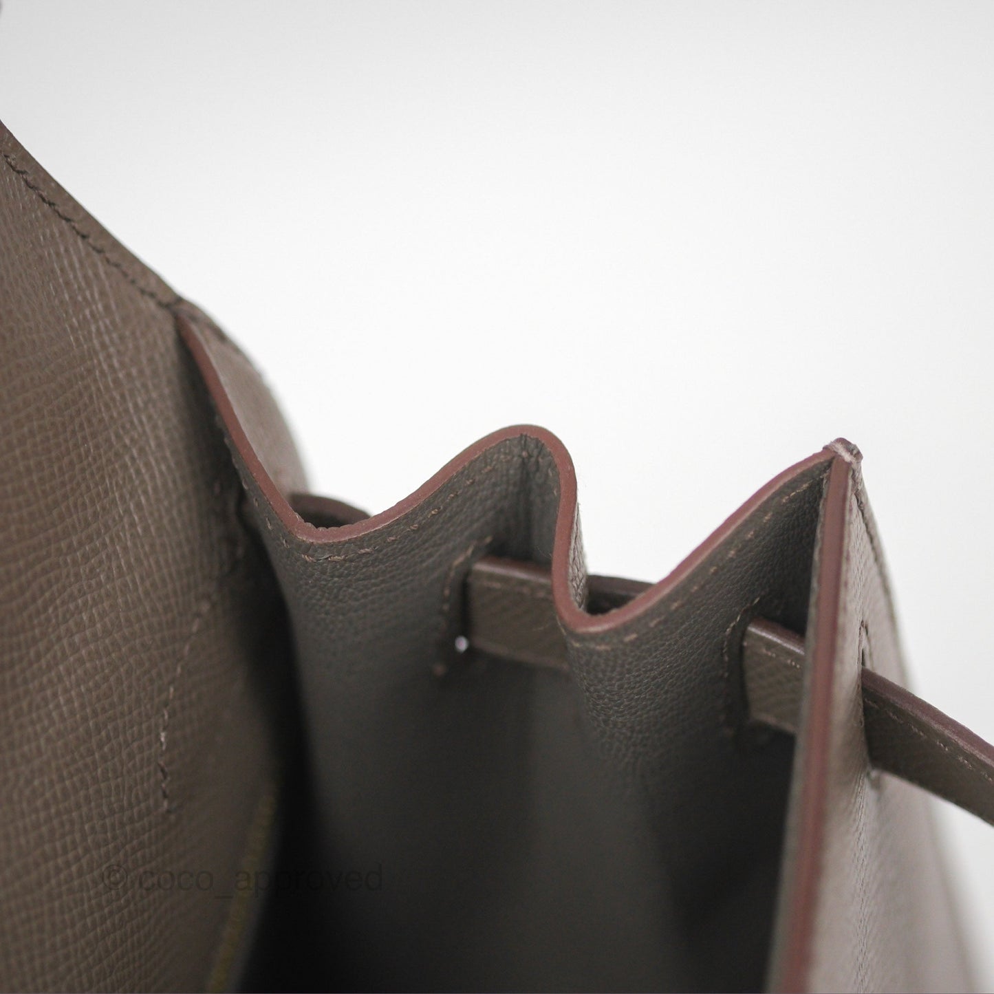 Hermès Kelly Sellier 28 Gris Etain 8F Epsom Gold Hardware
