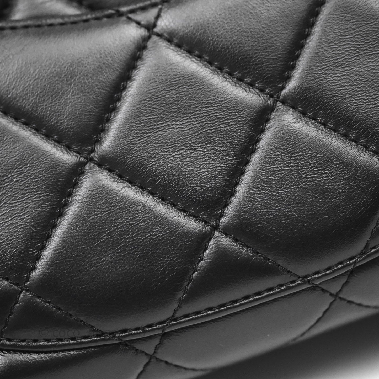 Chanel Quilted Color Match Chain Flap Black Lambskin Gold Hardware