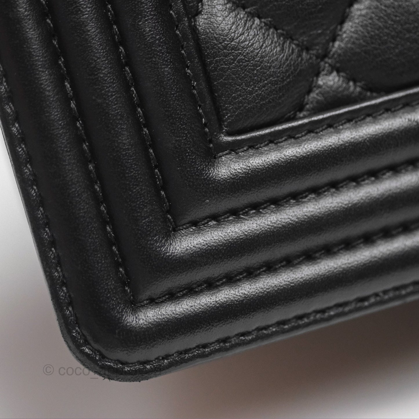 Chanel Small Boy Black Calfskin Ruthenium Hardware