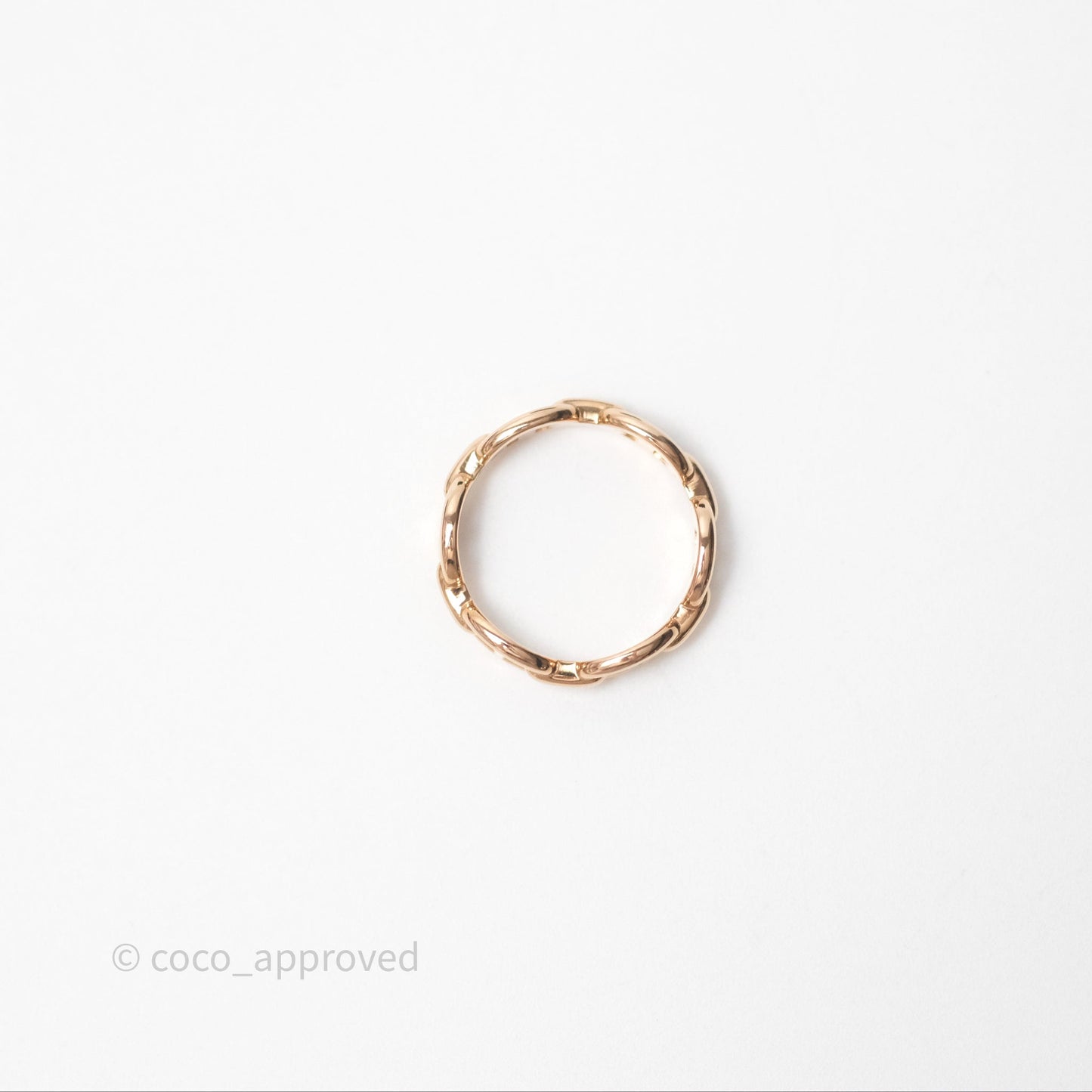 Hermès Chaine d'Ancre Enchainee Band Ring PM Rose Gold 53