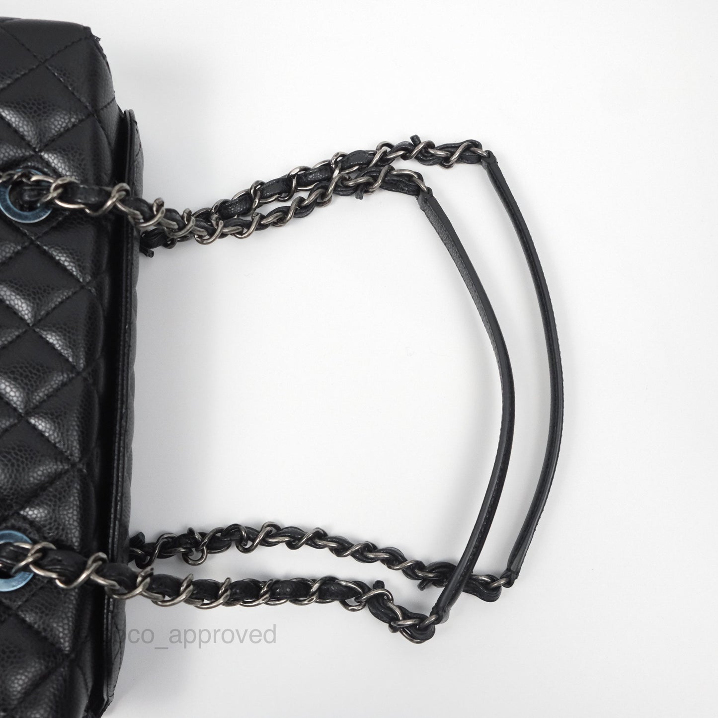 Chanel Quilted Small City Shopping Bag Black Caviar Ruthenium Hardware