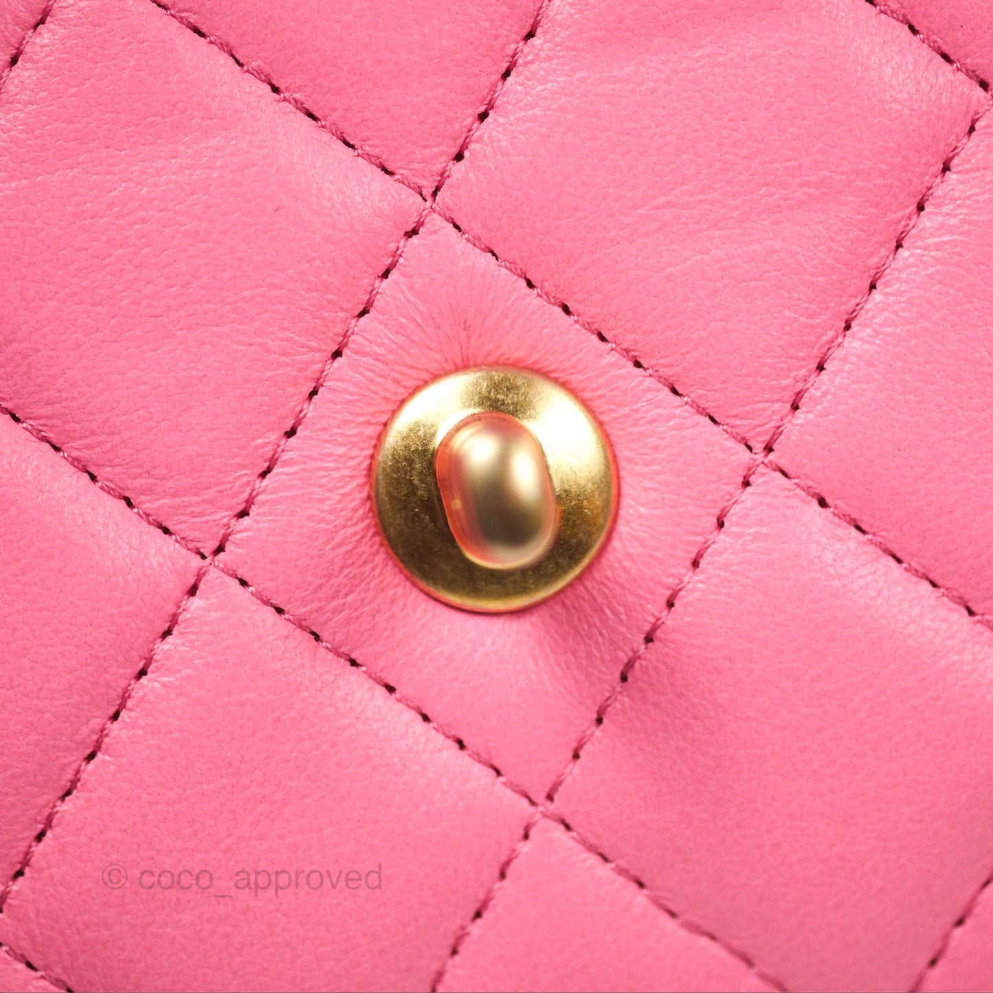 Chanel Quilted Pearl Crush Wallet on Chain WOC Pink Lambskin Aged Gold Hardware