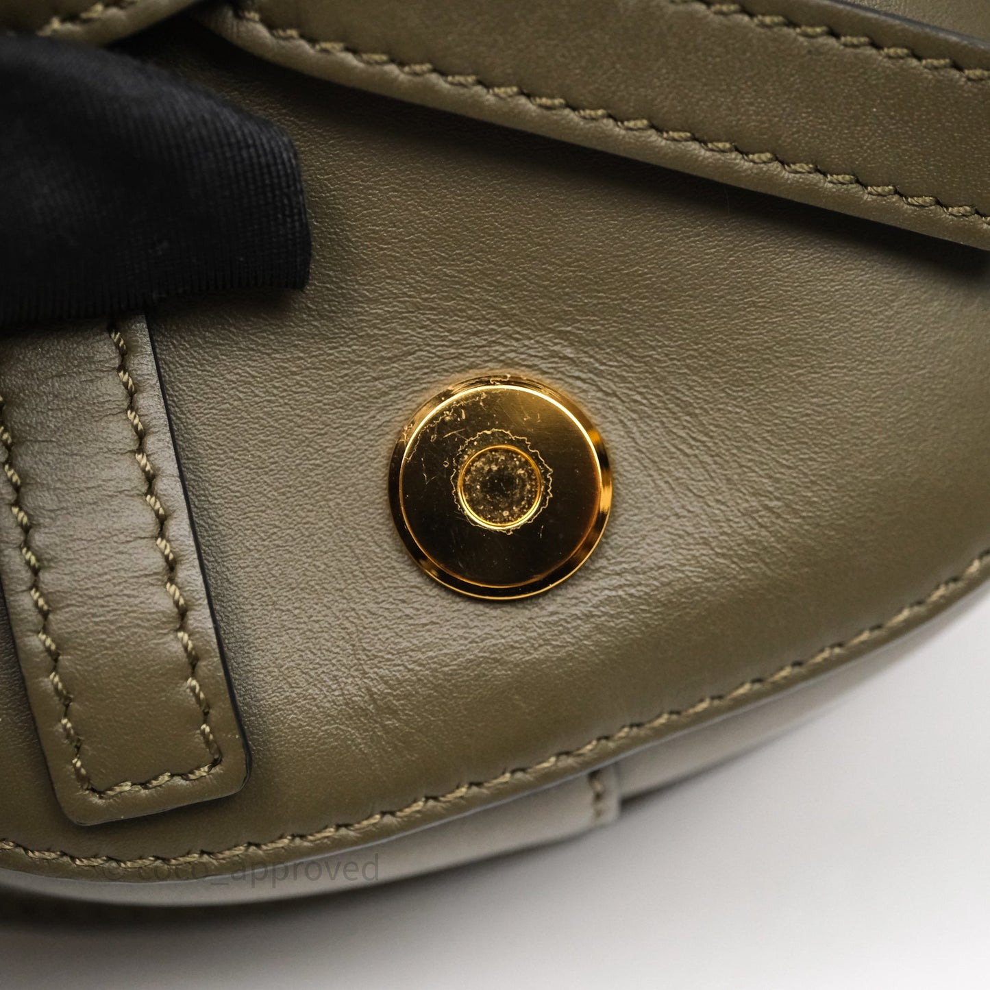 Loewe Mini Gate Dual Bag Soft Calfskin & Jacquard Strap Autumn Green