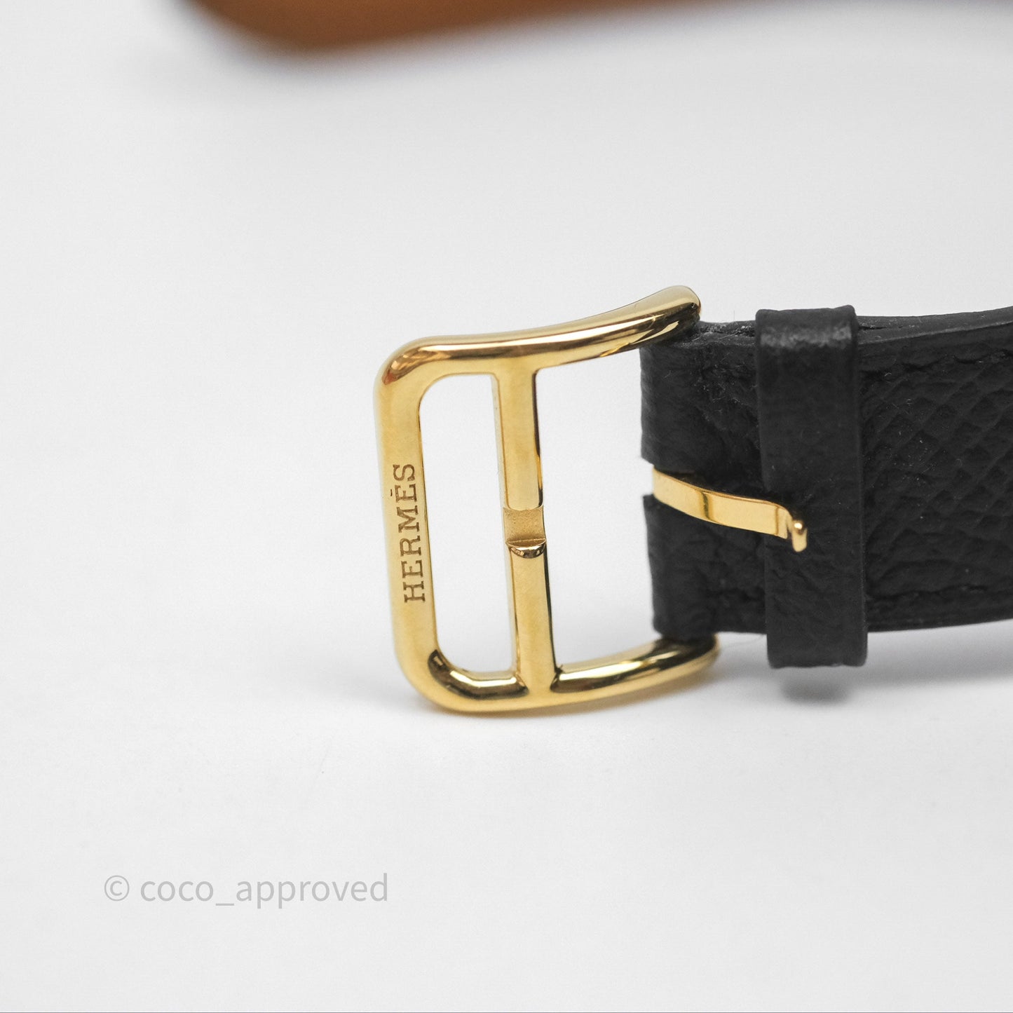 Hermès Heure H Watch Medium Model 30 mm Black Noir 89  Epsom Gold Hardware