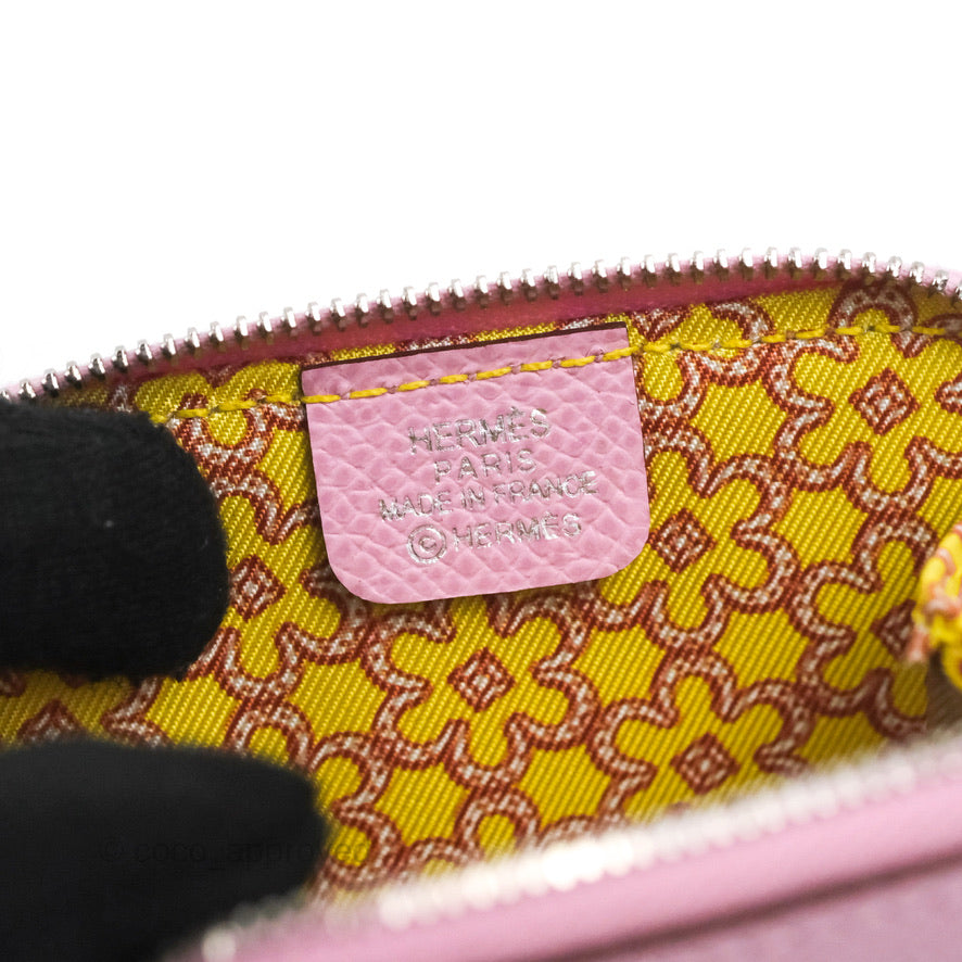 Hermès Silk In Compact Wallet Pink Epsom