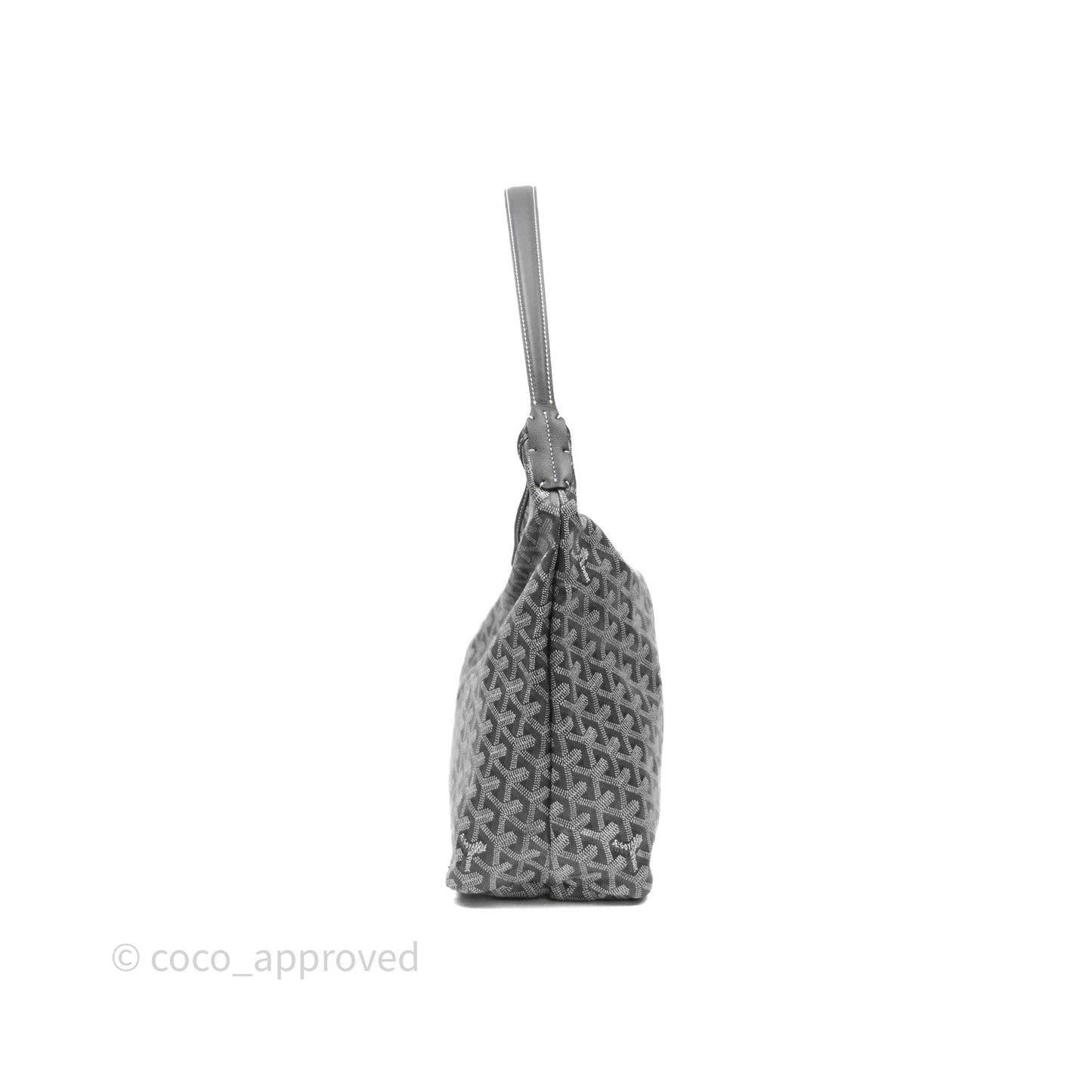 Goyard Bohème Hobo Bag Grey Goyardine Canvas Pink Heart