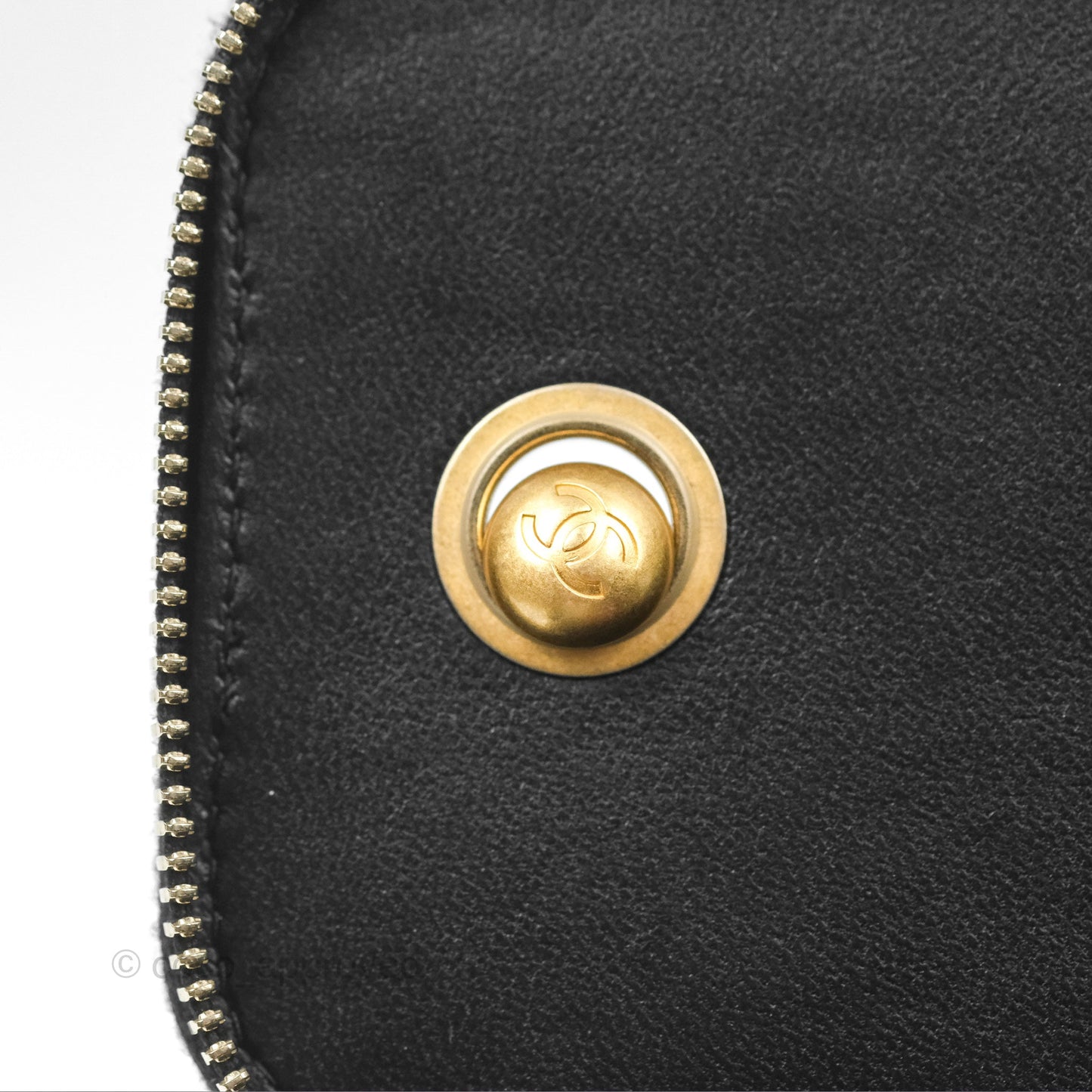 Chanel All Slide Vanity with Adjustable Chain Black Lambskin Aged Gold Hardware