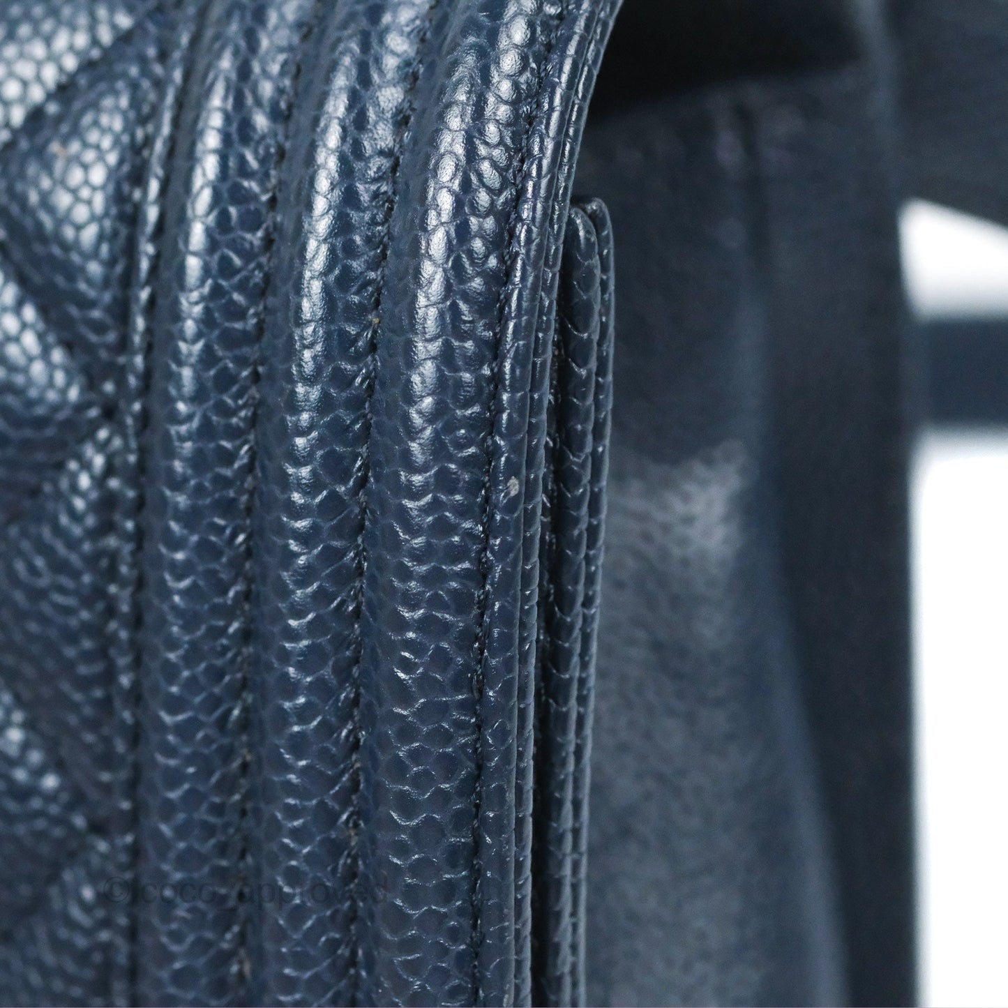 Chanel Quilted Medium Boy Navy Caviar Gold Hardware