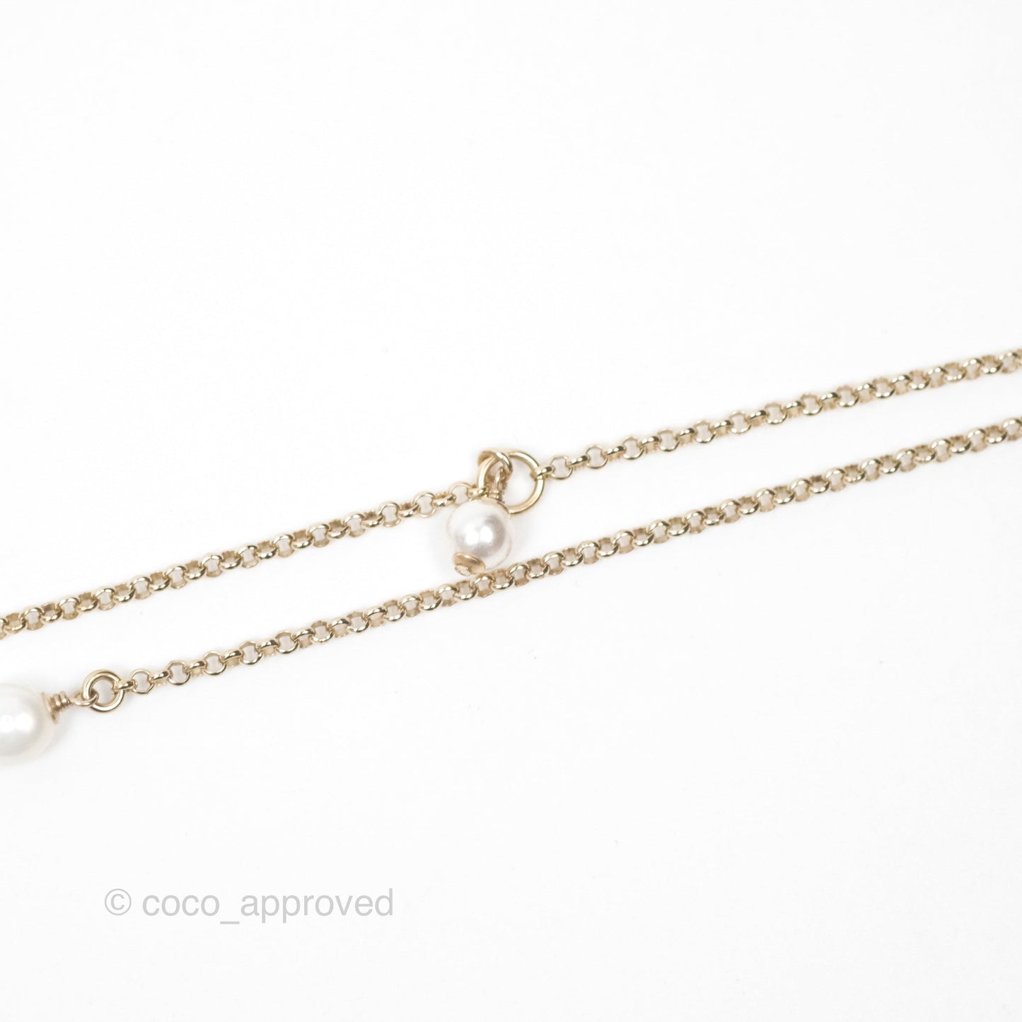 Chanel CC Pearl Necklace Gold Tone 20K