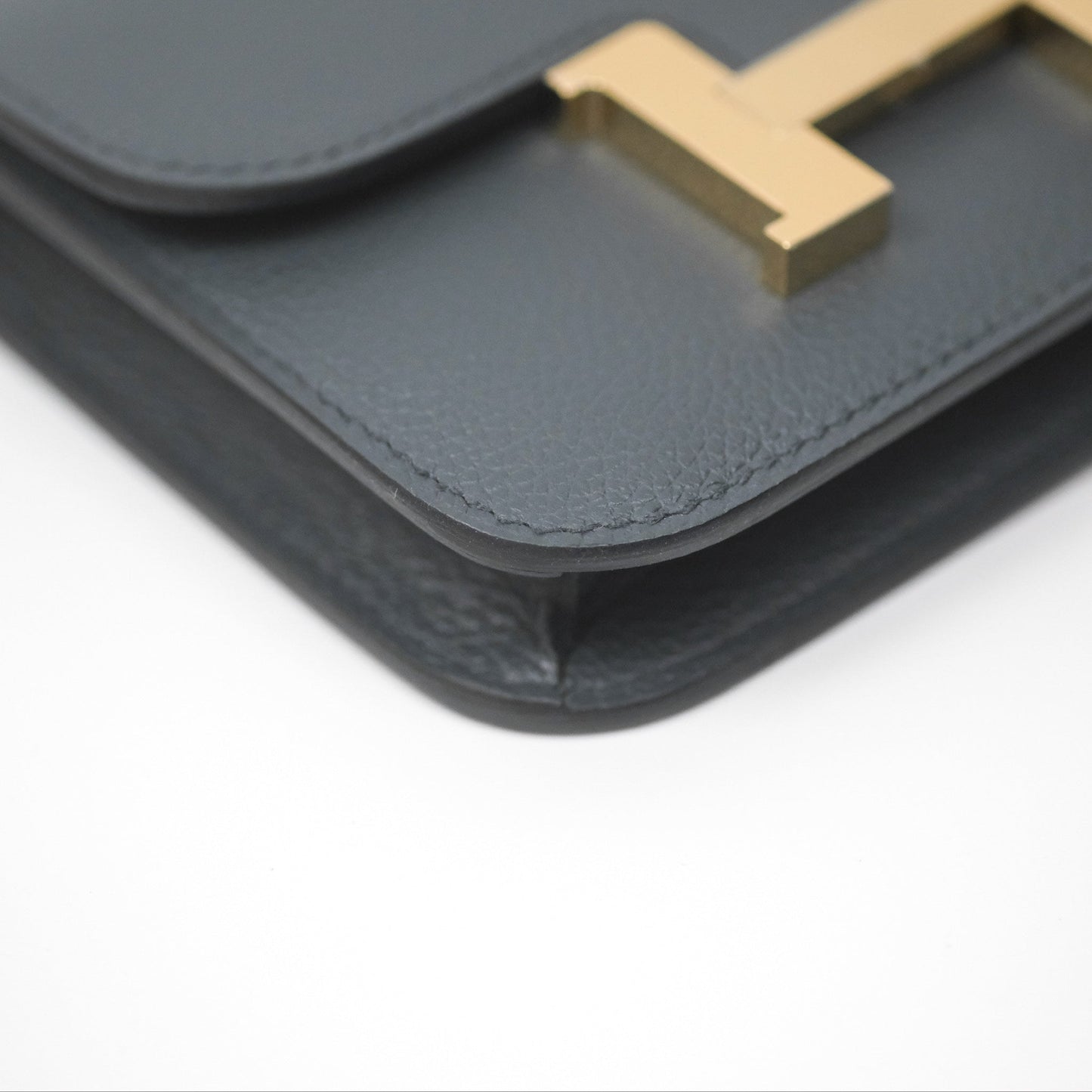 Hermès Constance Slim Wallet Gris Misty / Beige Marfa Evercolor Gold Hardware
