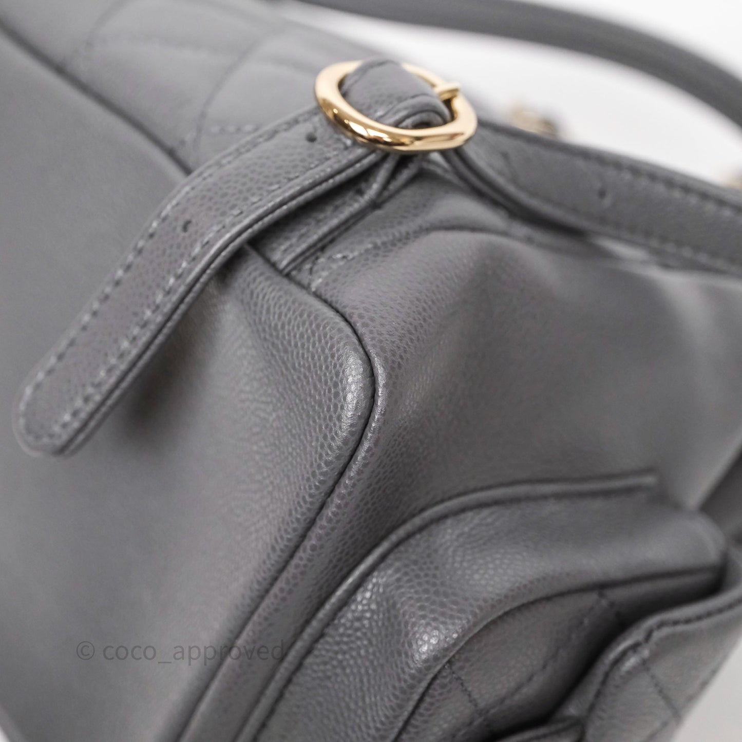 Chanel Small Duma Backpack Dark Grey Caviar Gold Hardware 23K