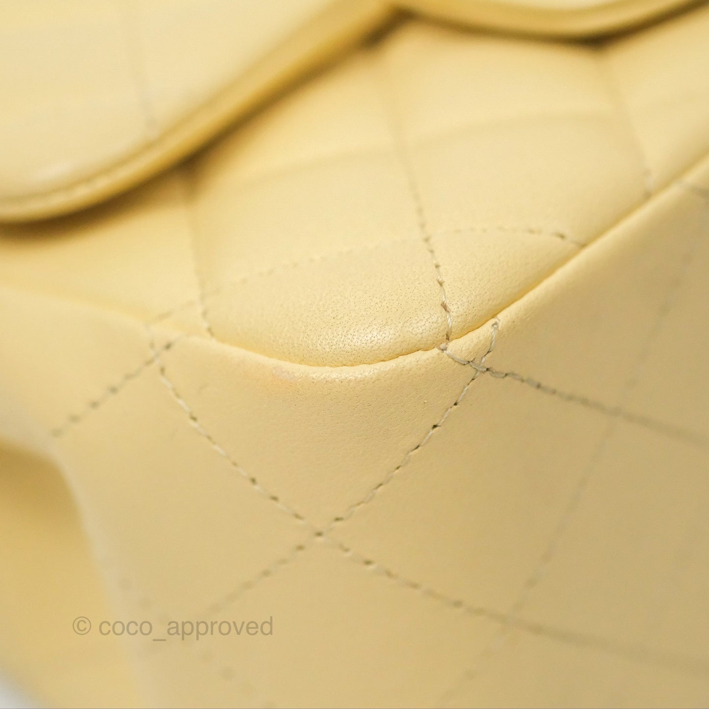 Chanel Mini Square Quilted Yellow Lambskin Gold Hardware