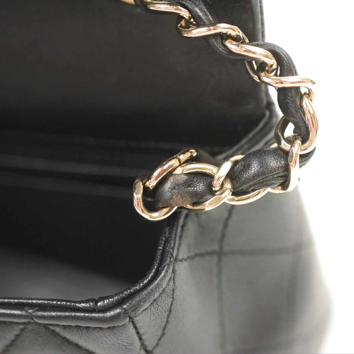 Chanel Quilted Mini Rectangular Flap Black Lambskin Gold Hardware