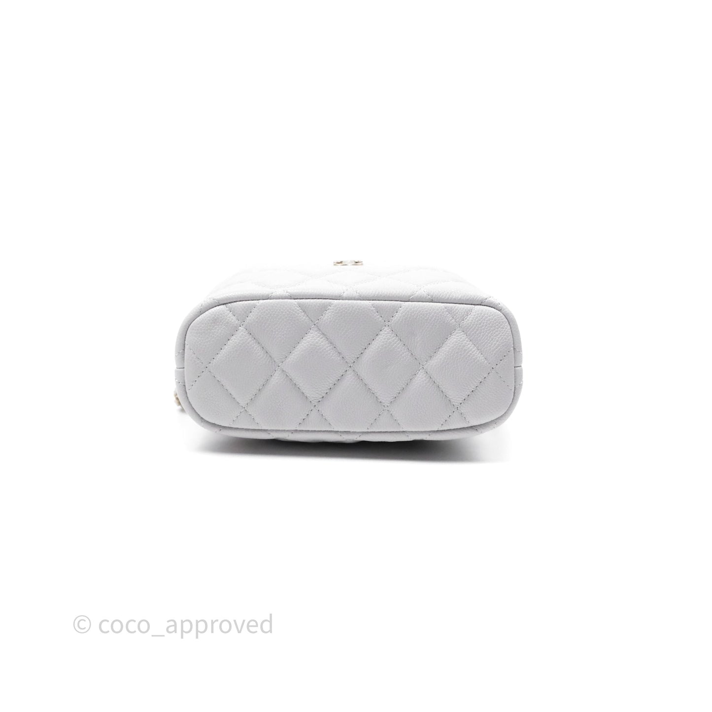 Chanel Quilted Hobo With Chain Light Grey Caviar Gold Hardware 25C