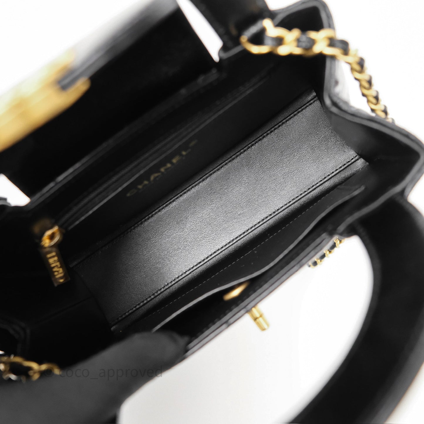 Chanel Kelly Bag Quilted Black Shiny Crumpled Calfskin Aged Gold Hardware