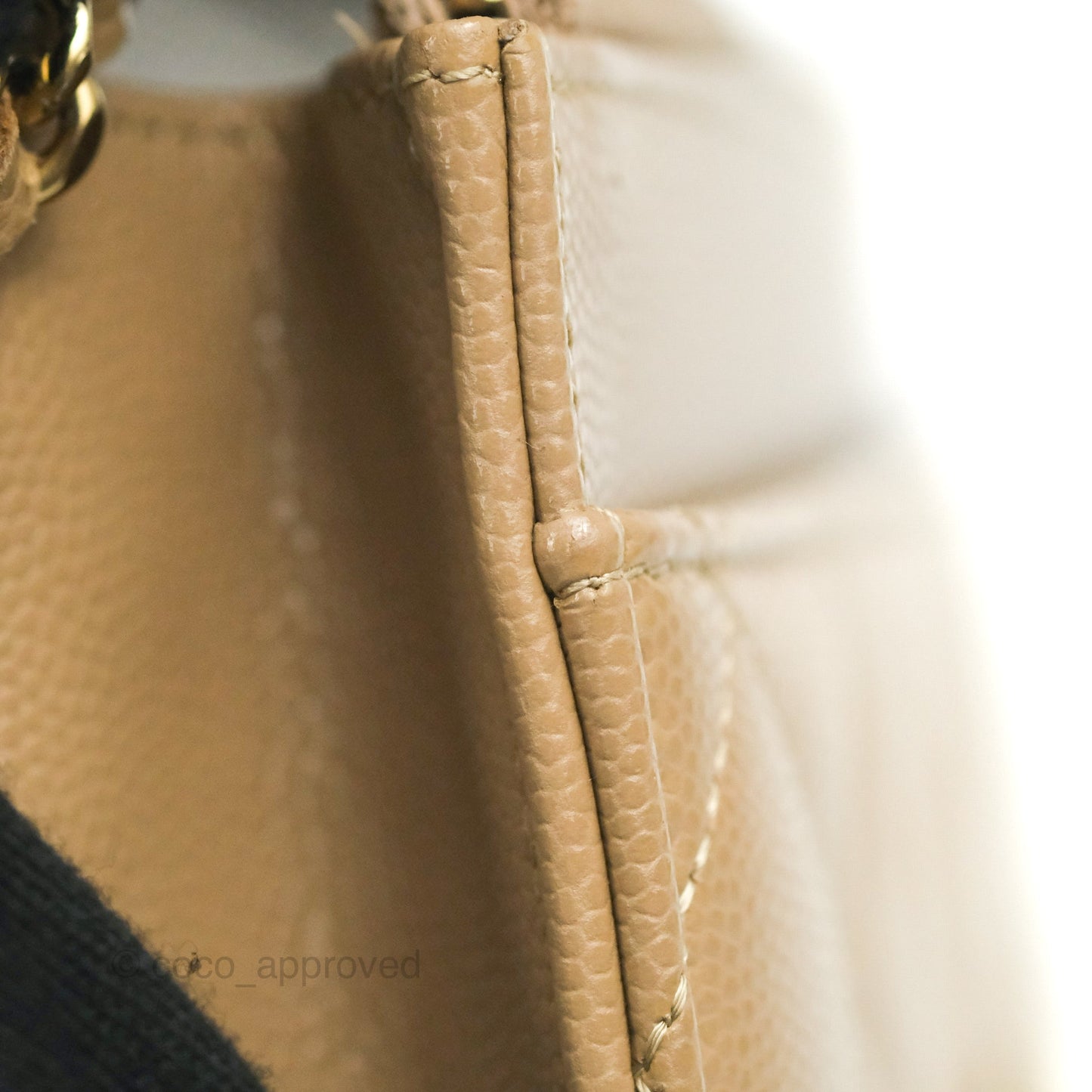 Chanel Quilted Classic Wallet on Chain WOC Dark Beige Caviar Gold Hardware