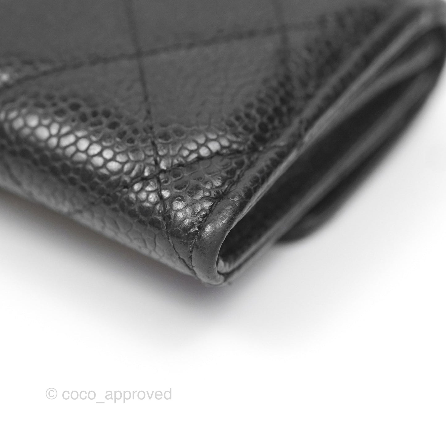 Chanel Quilted Flap Card Holder Black Caviar Gold Hardware