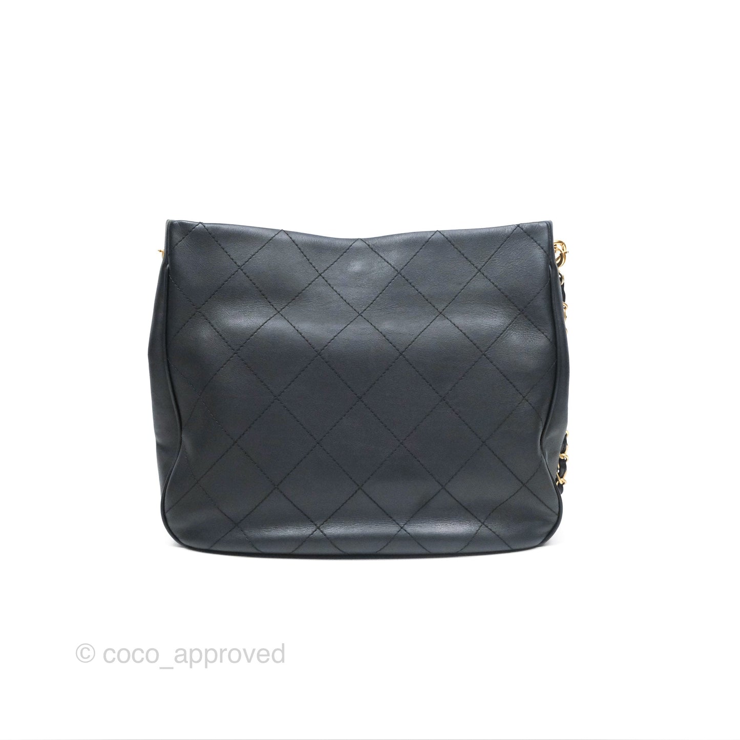 Chanel Large Hobo Tote Lambskin Black Aged Gold Hardware