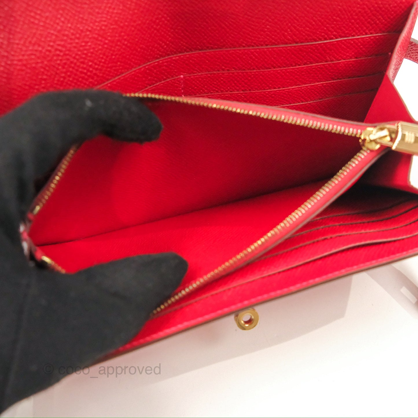 Hermès Kelly Wallet Rouge Casaque Epsom Gold Hardware