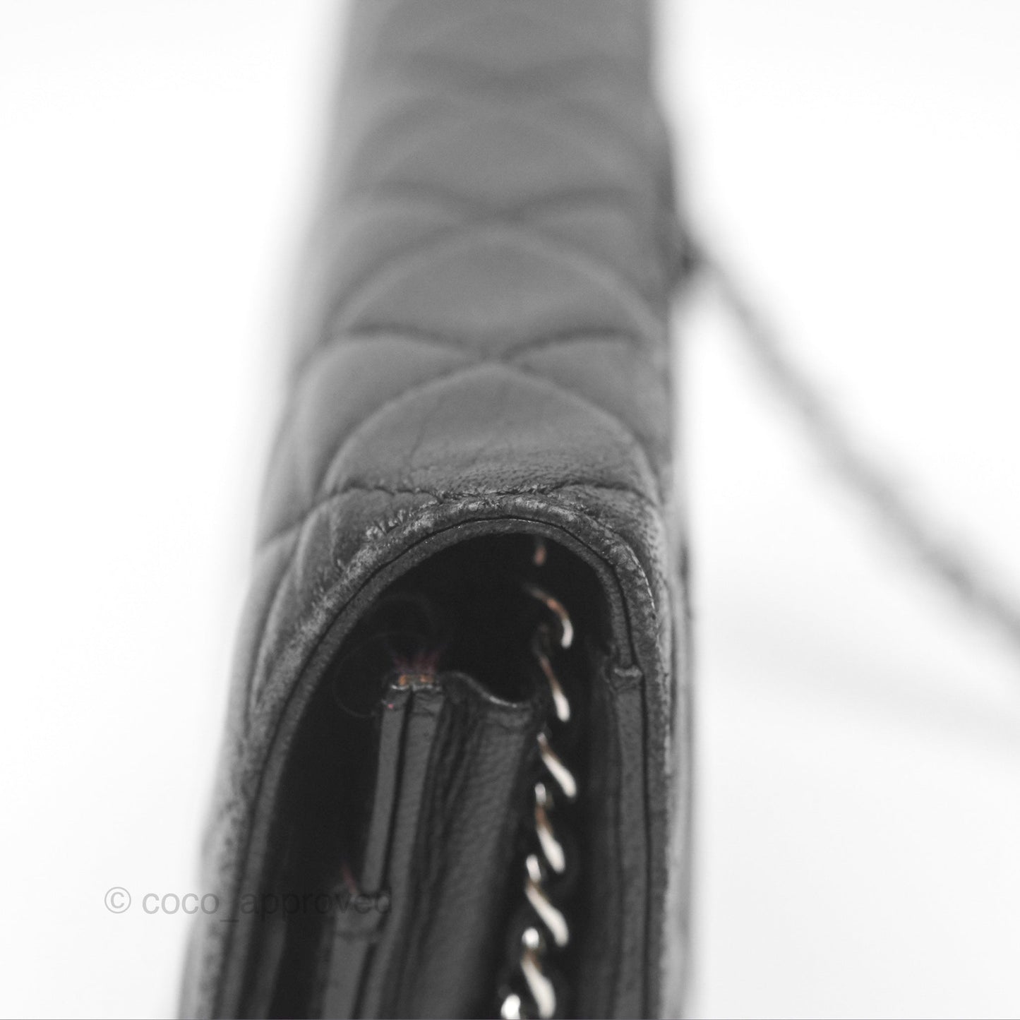 Chanel Quilted Wallet on Chain WOC Black Lambskin Palladium Hardware