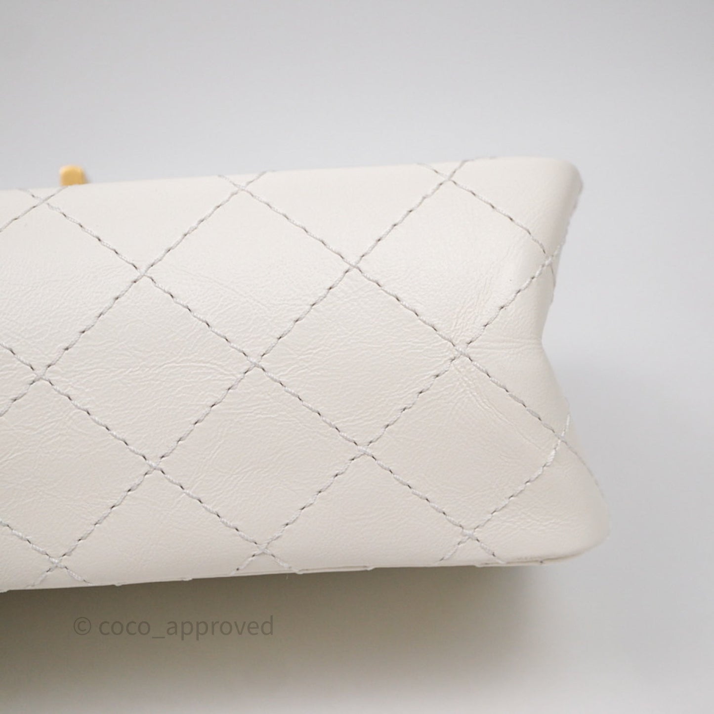 Chanel Mini Reissue 224 White Calfskin Aged Gold Hardware