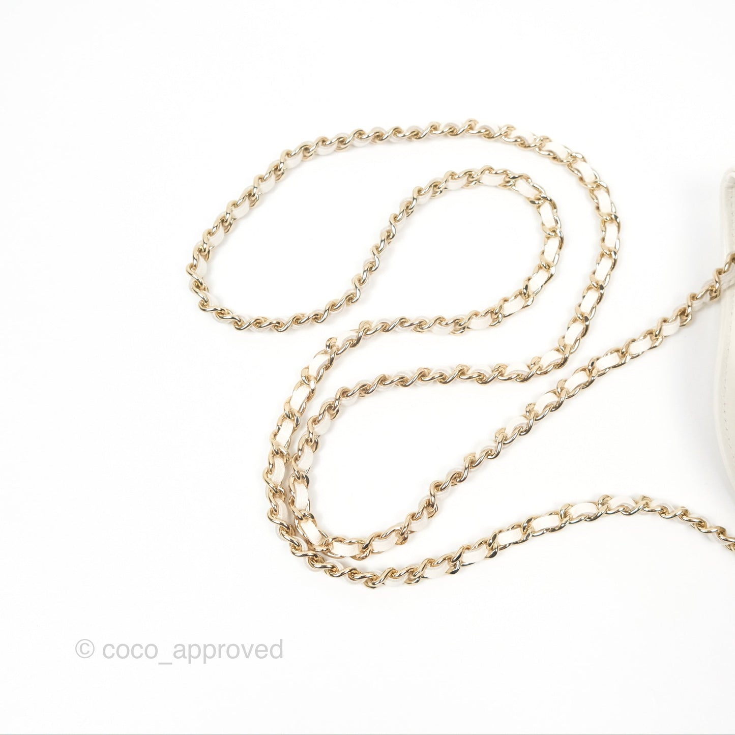 Chanel Nano 31 White Shiny Calfskin Gold Hardware