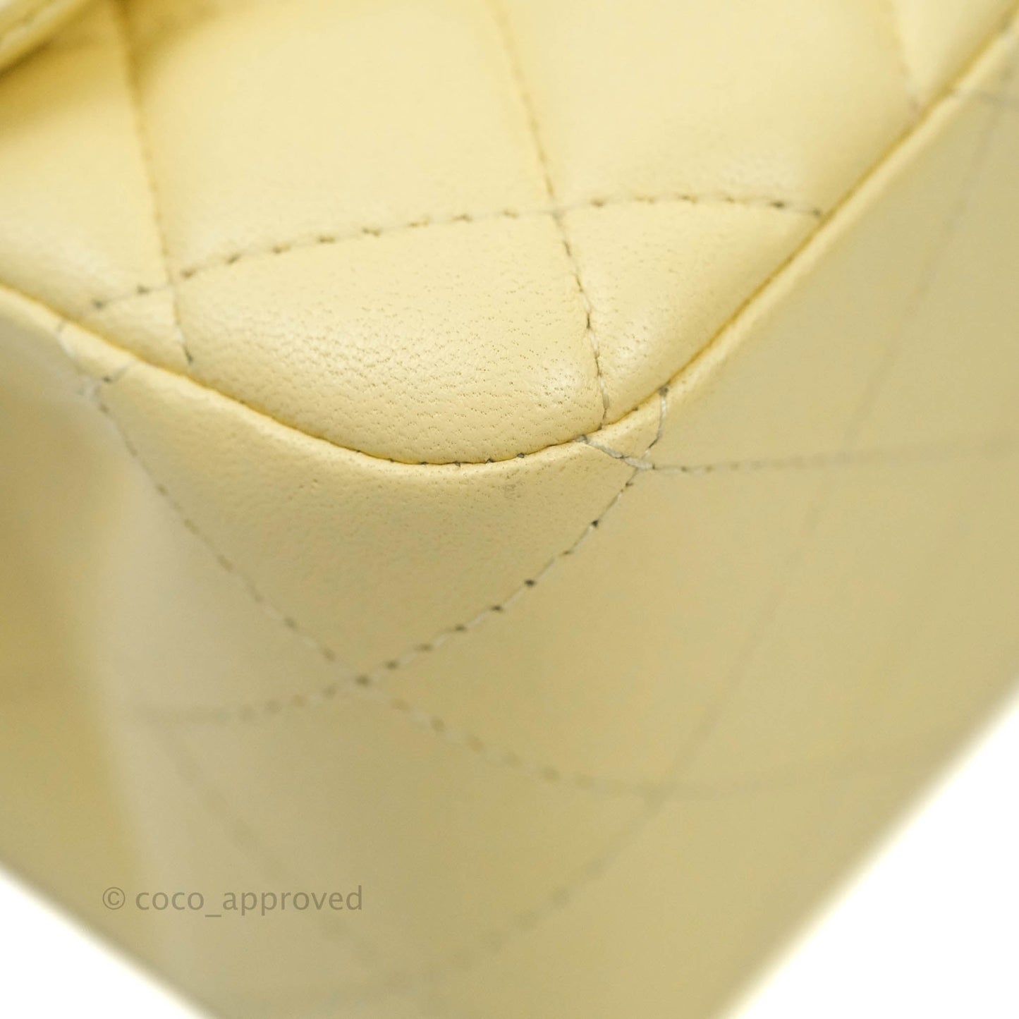 Chanel Quilted Mini Square Yellow Lambskin Gold Hardware