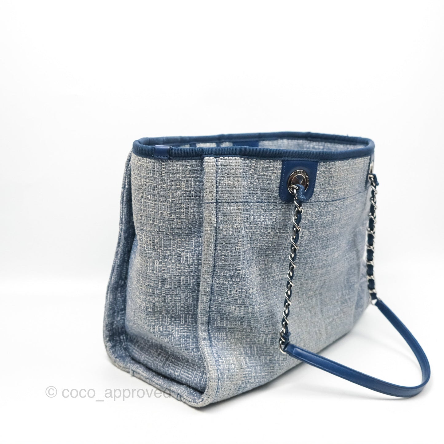 Chanel Medium Deauville Tote Blue Canvas