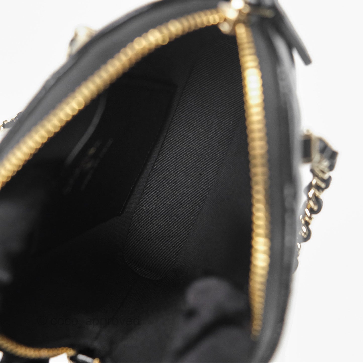 Chanel Mini Handle Clutch with Chain Black Shiny Lambskin Gold Hardware