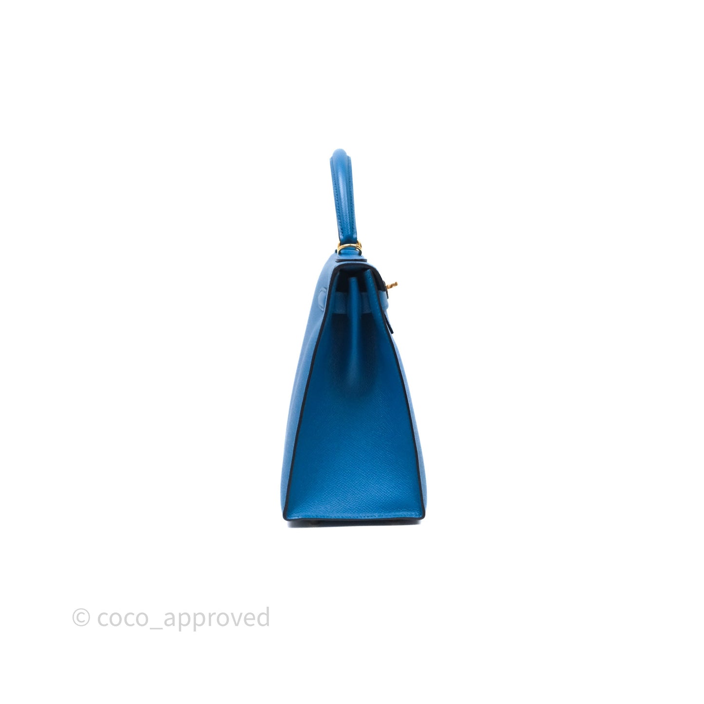 Hermès Kelly 28 Blue Epsom Gold Hardware