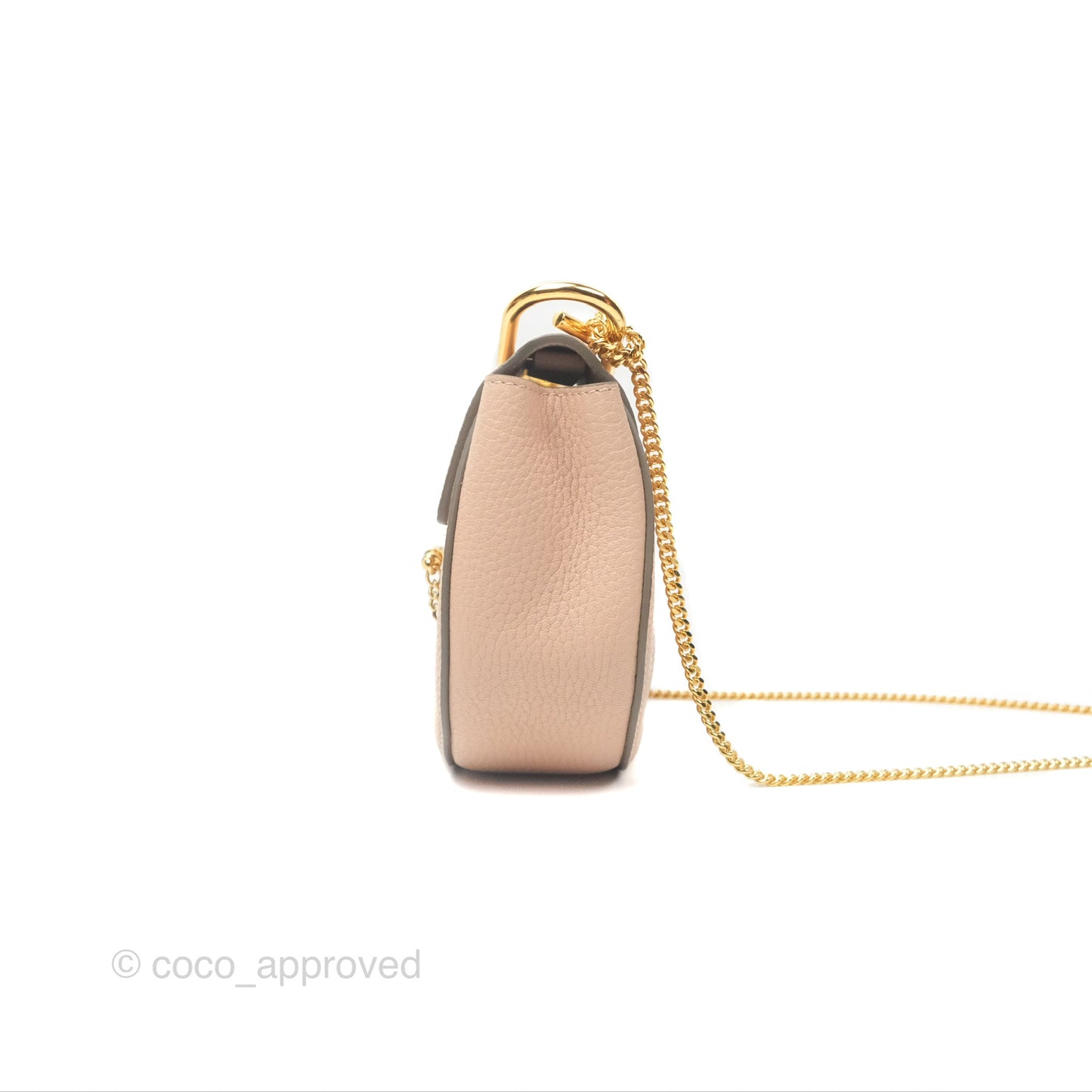 Chloe Drew Crossbody Bag Pink Grained Leather