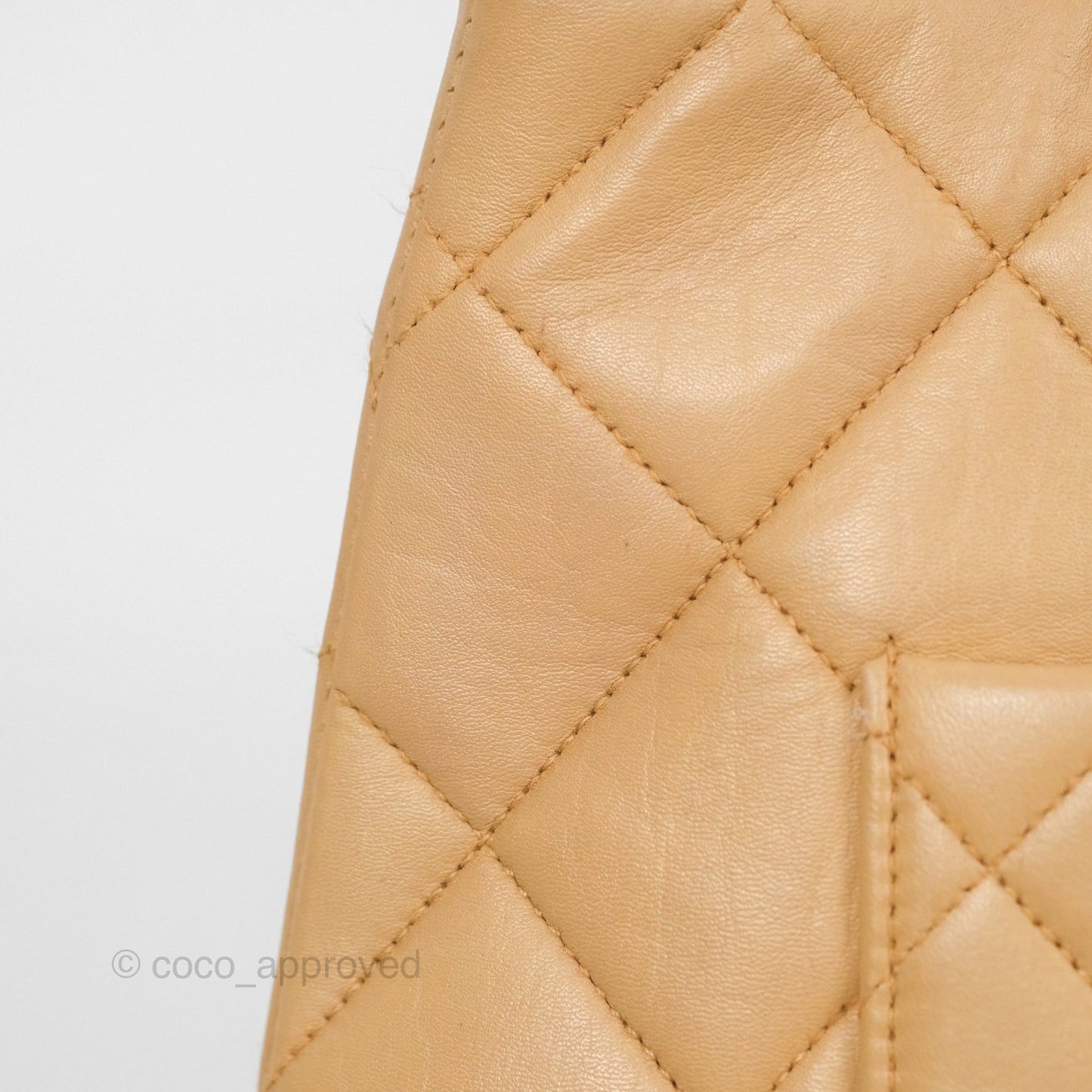 Chanel Vintage Medallion CC Beige Lambskin Tote Bag Gold Hardware