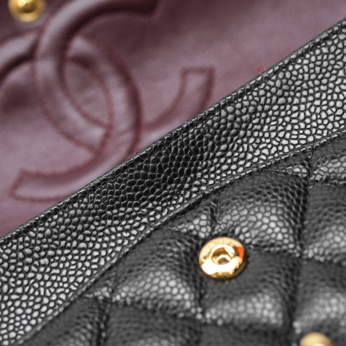 Chanel Classic M/L Medium Flap Quilted Black Caviar Gold Hardware