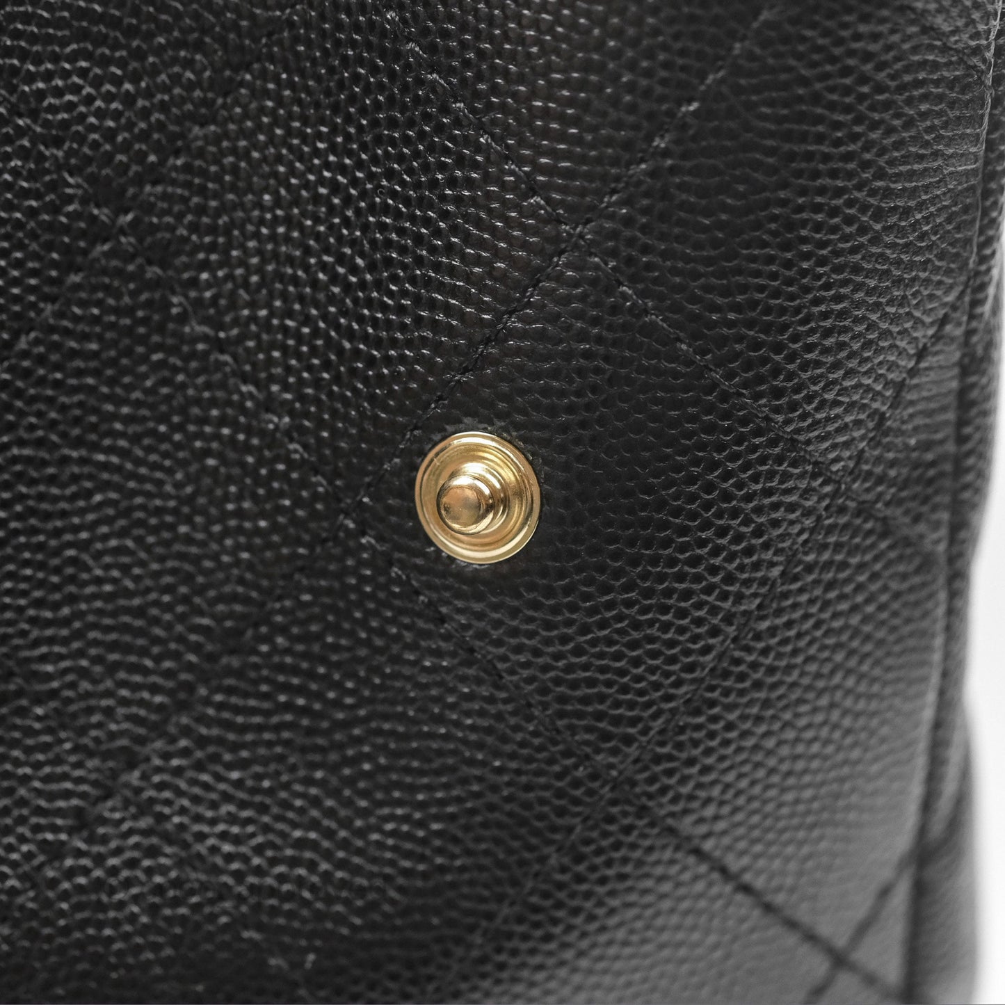 Chanel Large Shopping Tote Quilted Black Caviar Gold Hardware