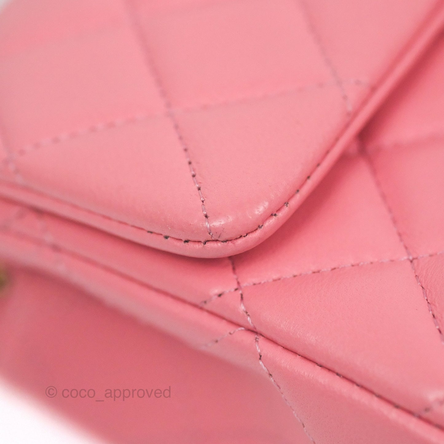 Chanel Quilted Mini Rectangular Flap Pink Lambskin Aged Gold Hardware
