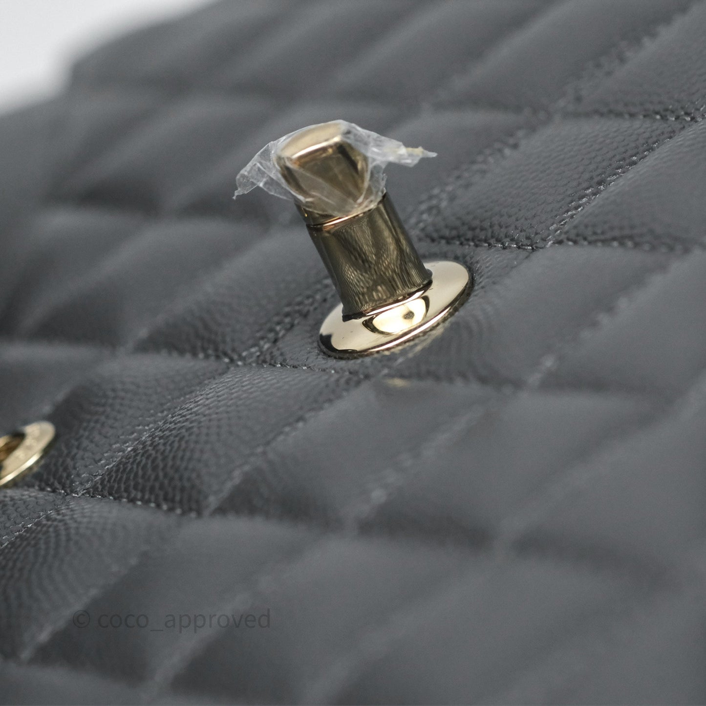 Chanel Classic M/L Medium Flap Quilted Dark Grey Caviar Gold Hardware