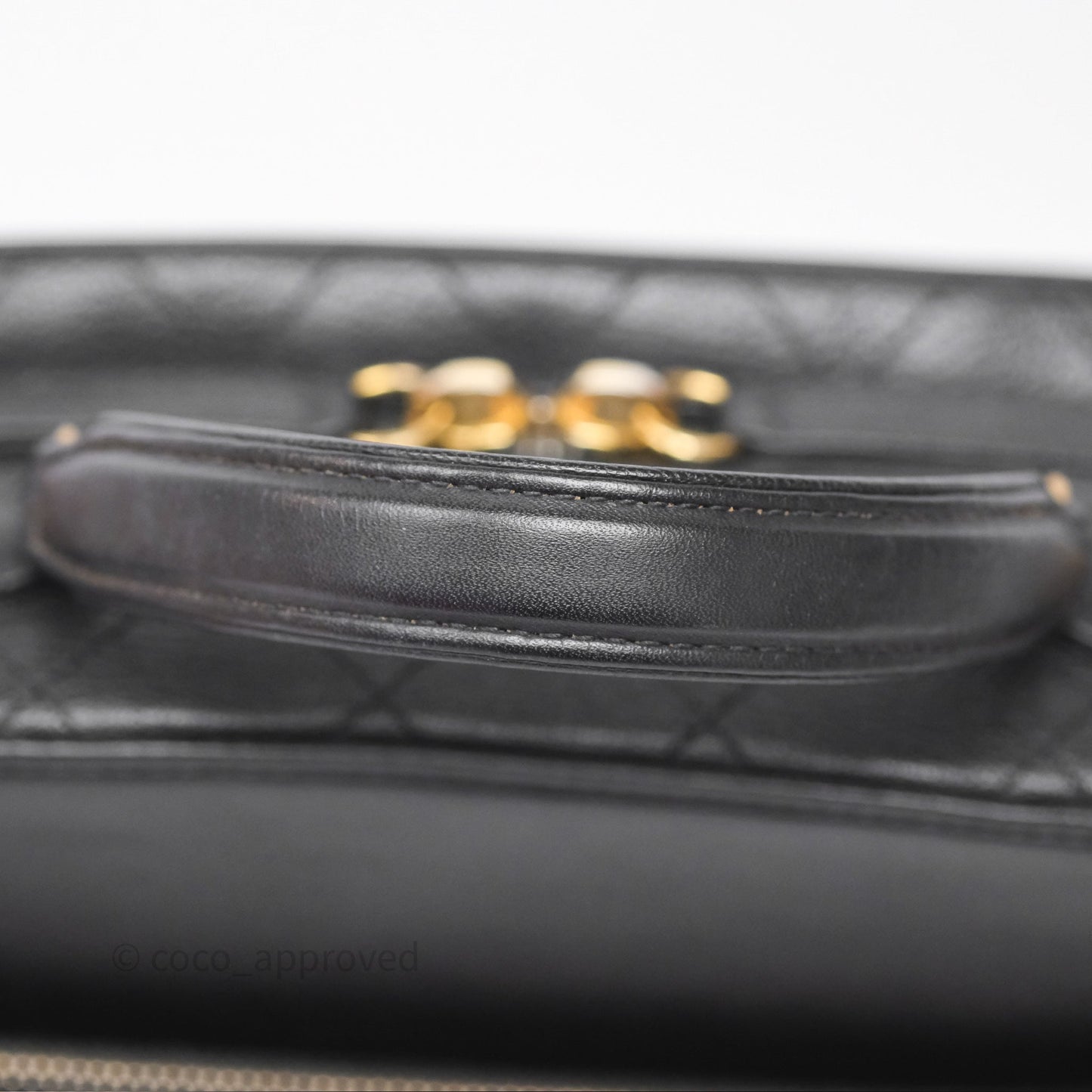 Chanel Coco Curve Vanity Black Calfskin & Goatskin Antique Gold Hardware