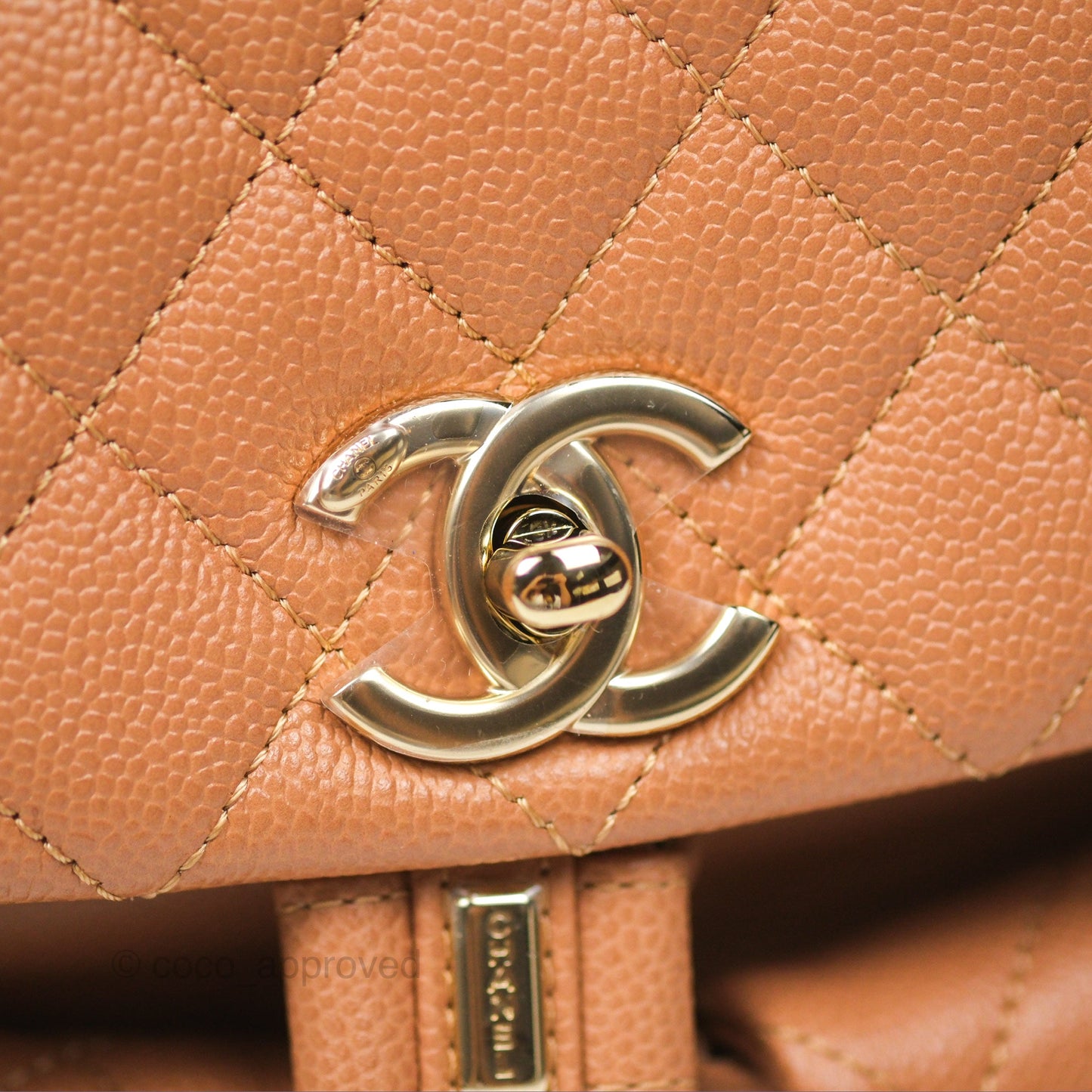 Chanel Duma Backpack Medium Dark Beige Caviar Gold Hardware
