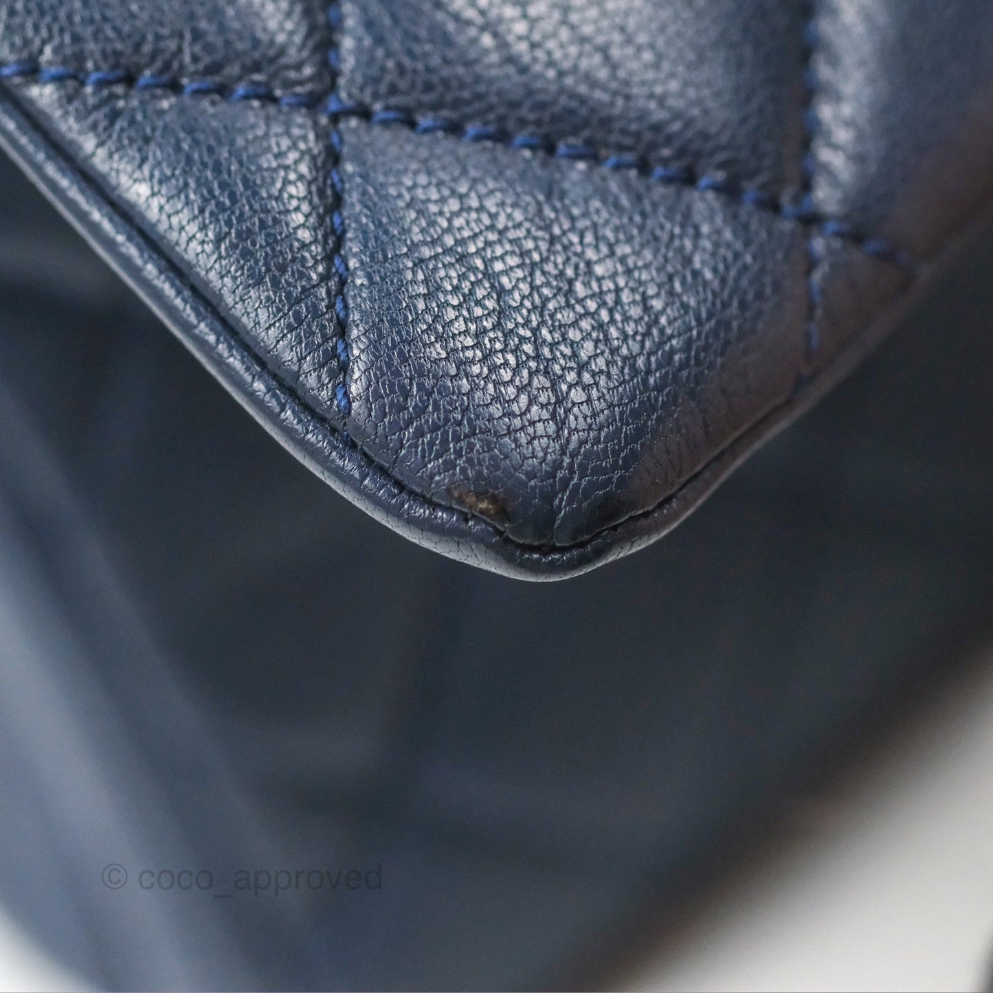 Chanel Quilted Small Double Carry Waist Chain Flap Dark Blue Shiny Goatskin
