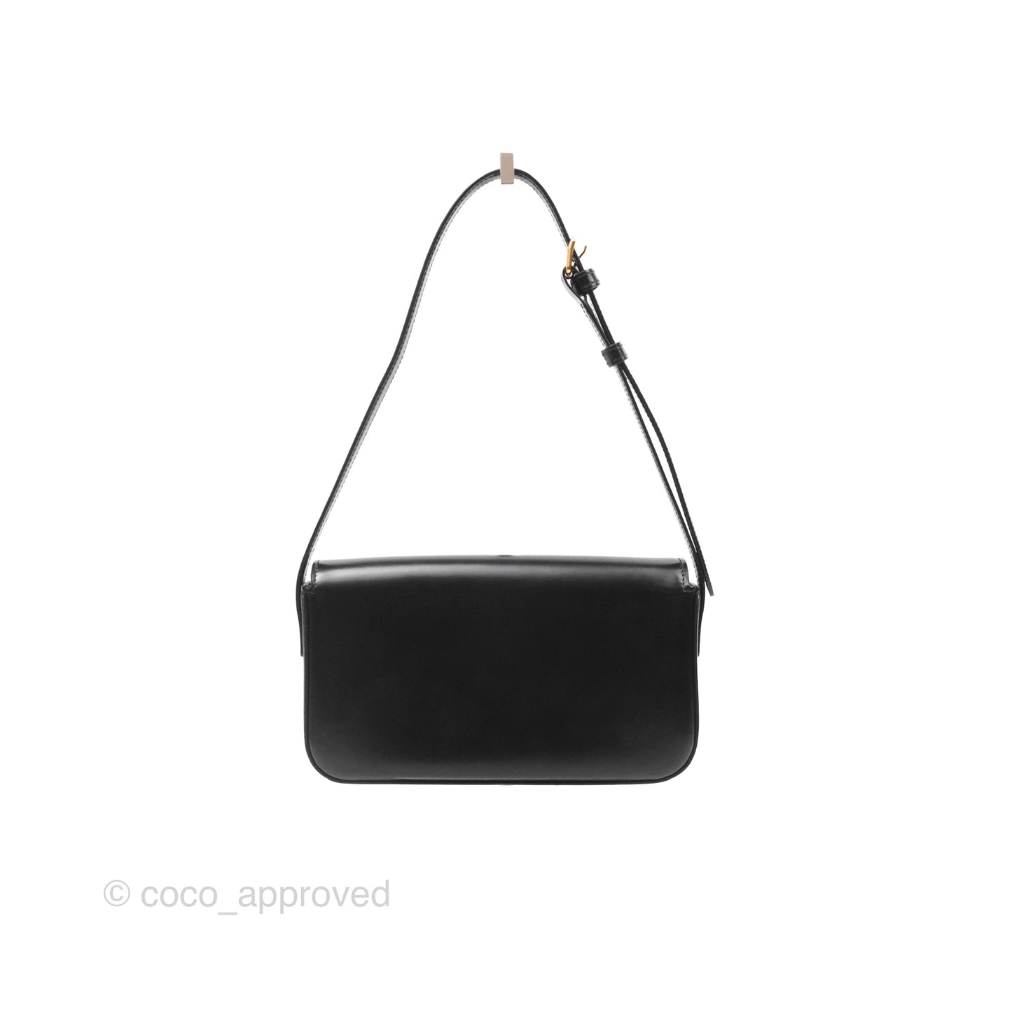 Celine Triomphe Shoulder Bag Black Calfskin