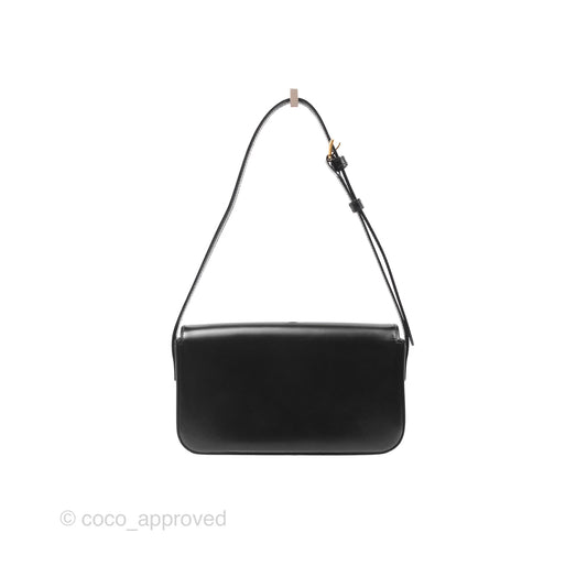 Celine Triomphe Shoulder Bag Black Calfskin