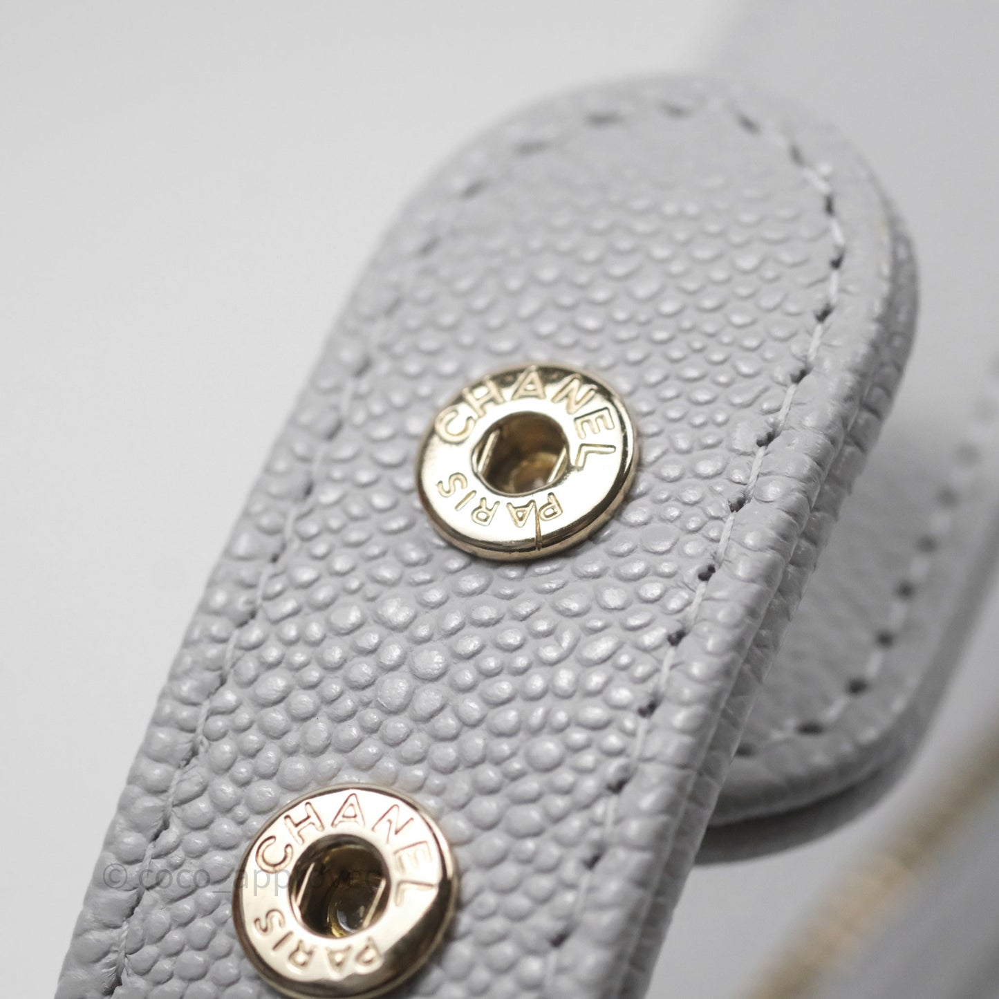 Chanel Quilted Hobo With Chain Light Grey Caviar Gold Hardware 25C