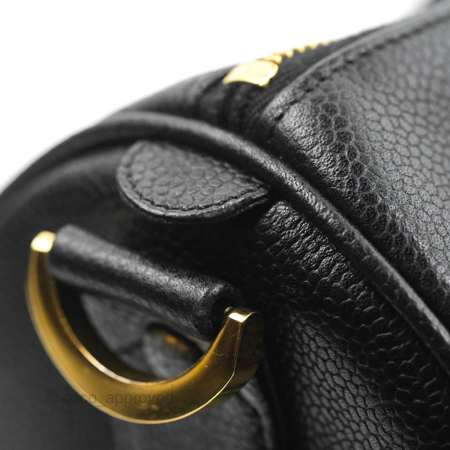 Chanel Vintage Boston Bag Black Caviar Gold Hardware