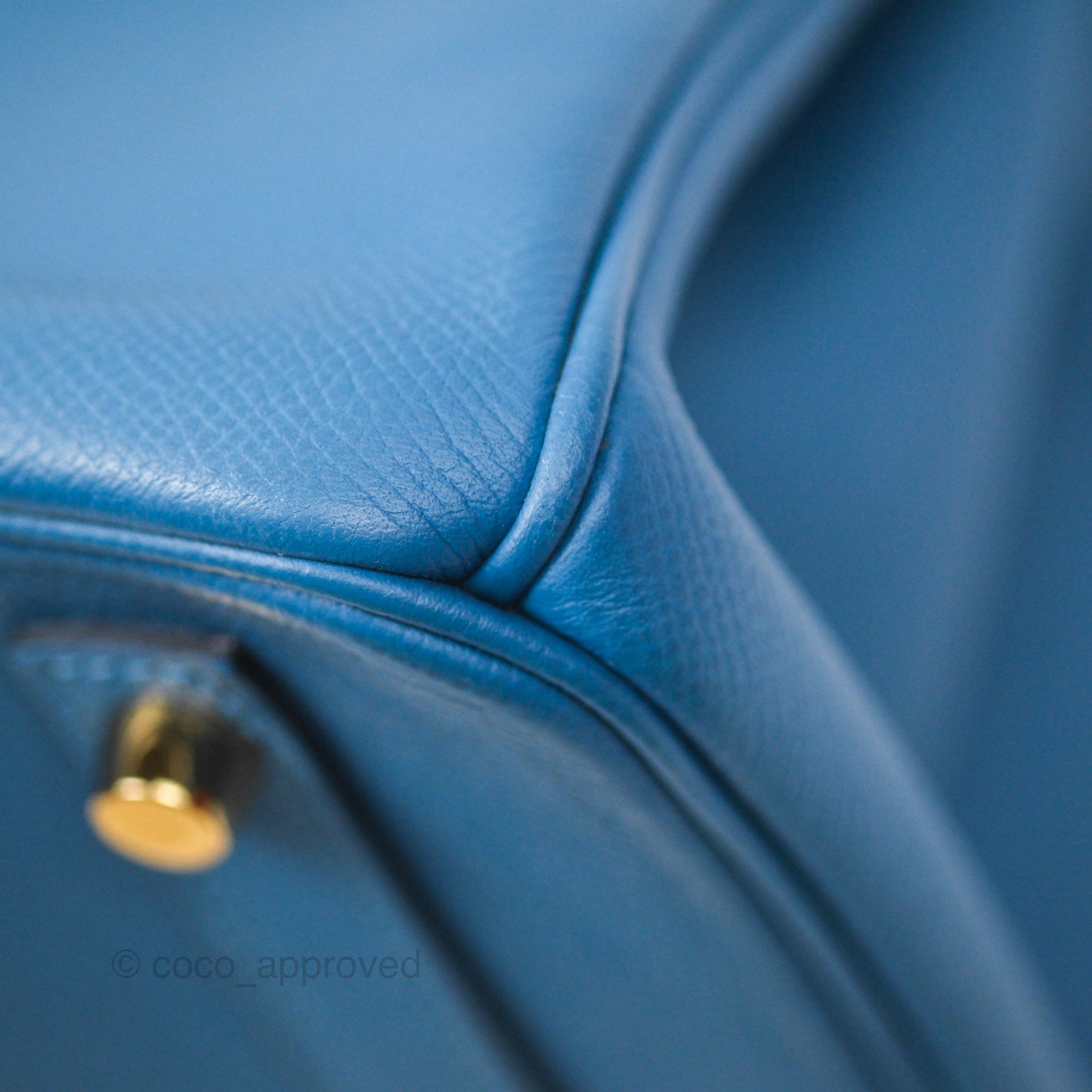 Hermès Birkin 30 Retourne Bleu Brighton 7E Epsom Gold Hardware