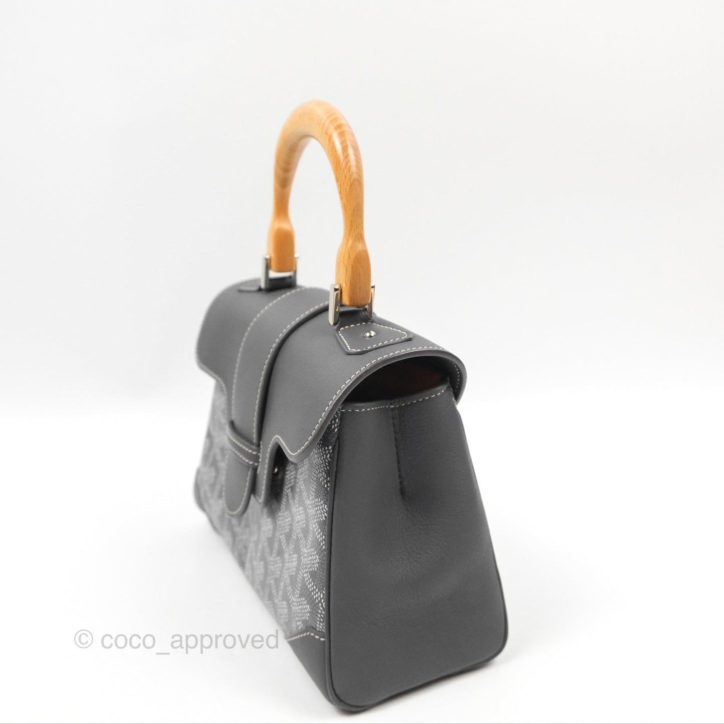 Goyard Saïgon Mini Bag Chevroches Calfskin Grey Silver Hardware