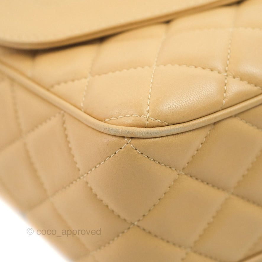 Chanel Calfskin Coco Vintage Camera Case Beige Gold Hardware
