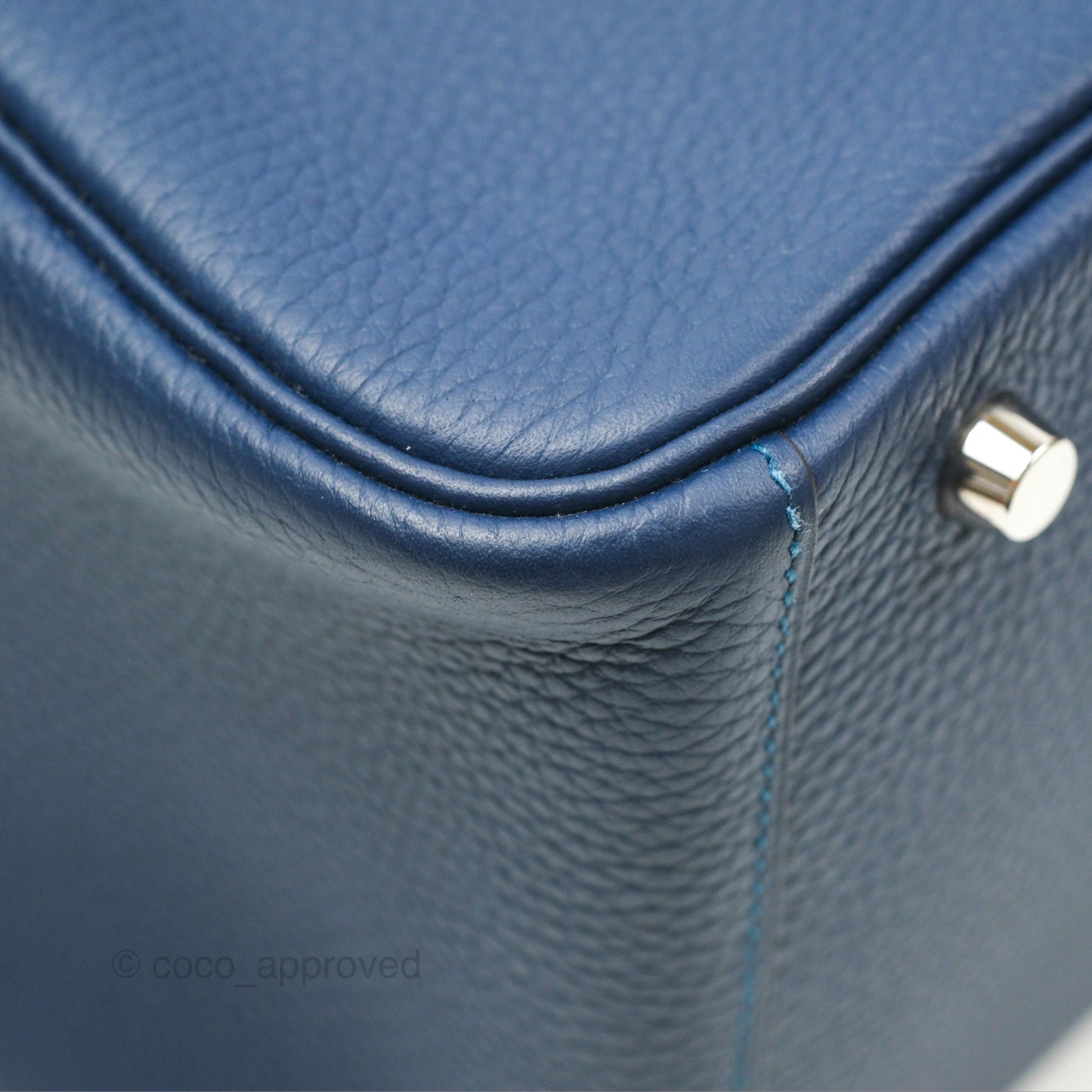 Hermès Lindy 30 Blue Saphir/ Blue Izmir Clemence Palladium Hardware
