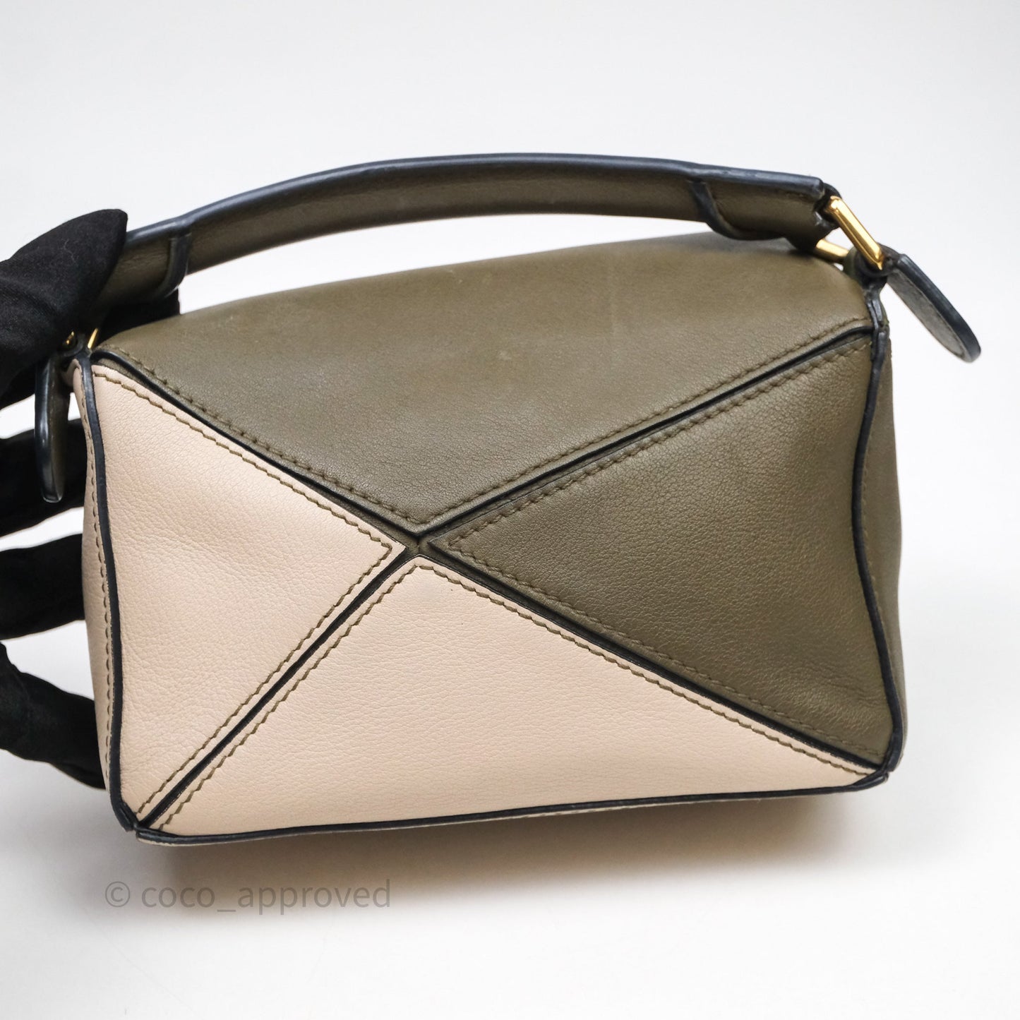 Loewe Mini Puzzle Bag Green Calfskin Gold Hardware
