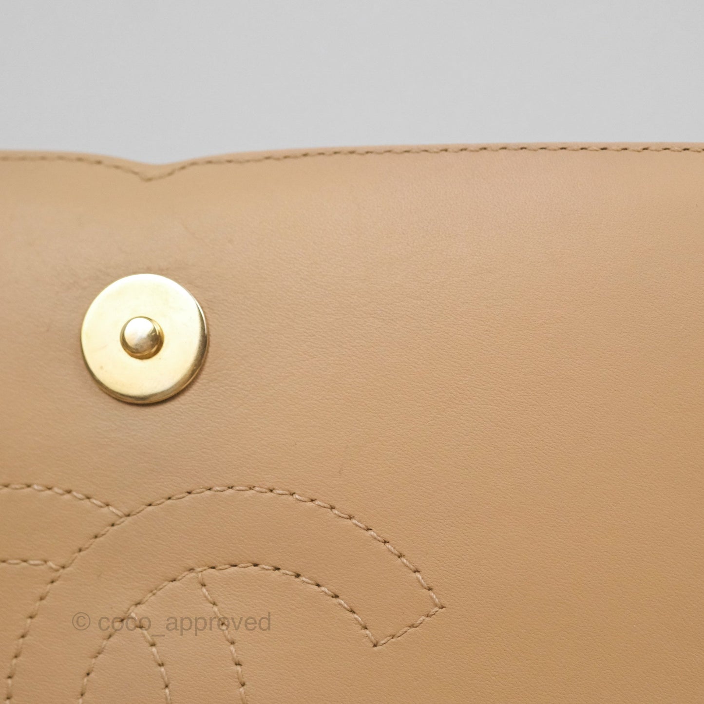 Chanel Small CC Filigree Flap Quilted Beige Black Caviar