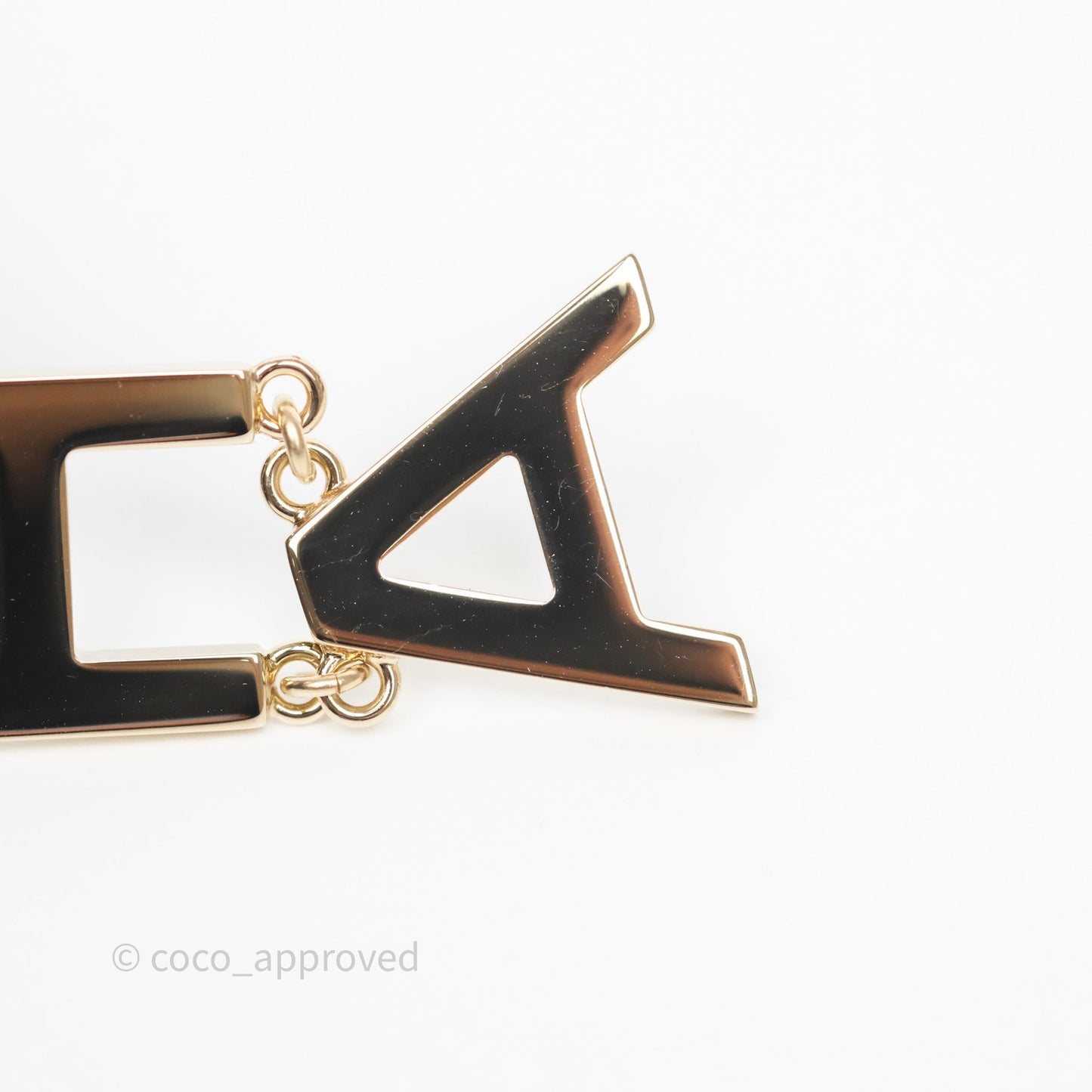 Chanel Letter Cha-Nel Logo Drop Earrings Gold Tone 20V